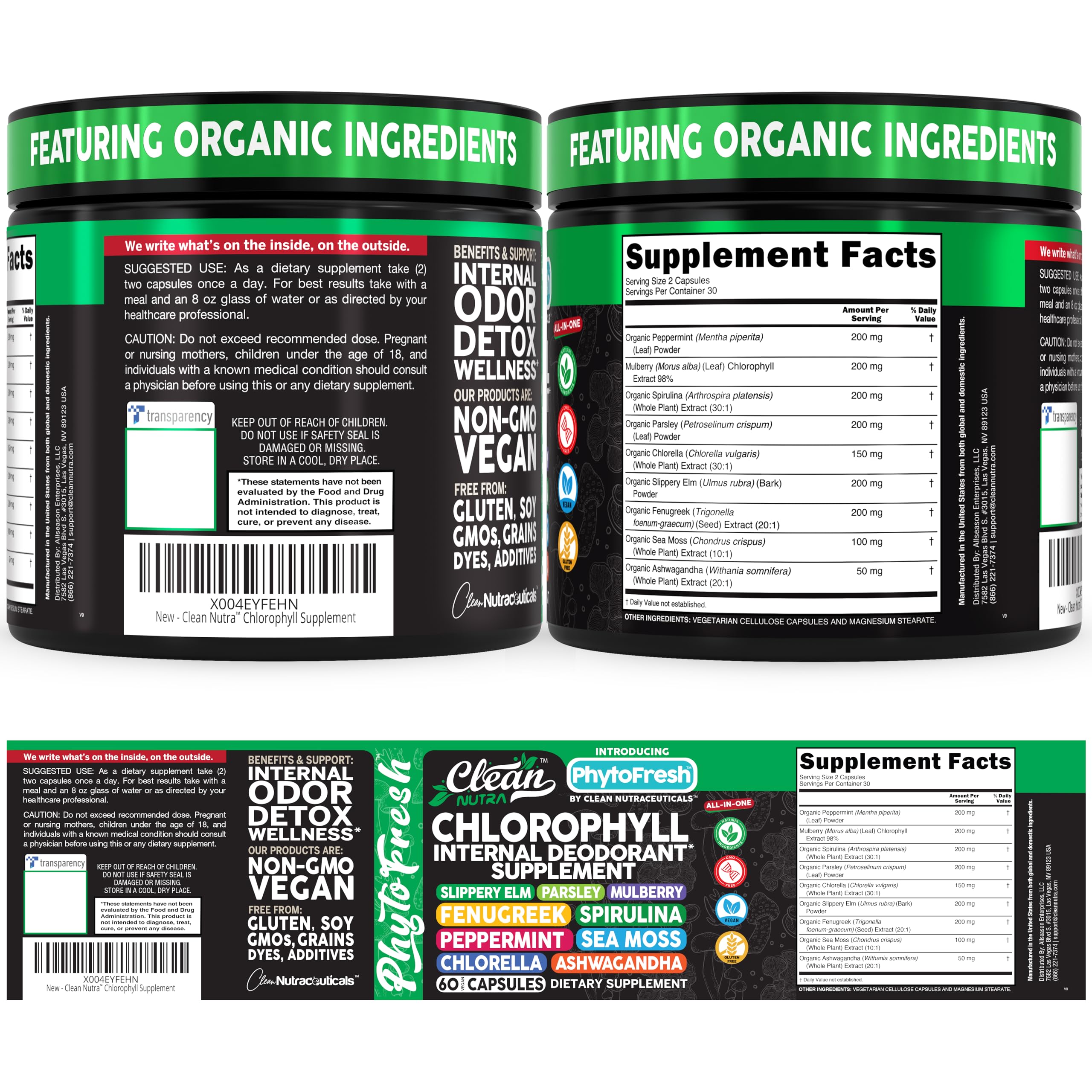 Clean Nutra capsules ashwagandha – adaptogène pour le calme et la concentration.