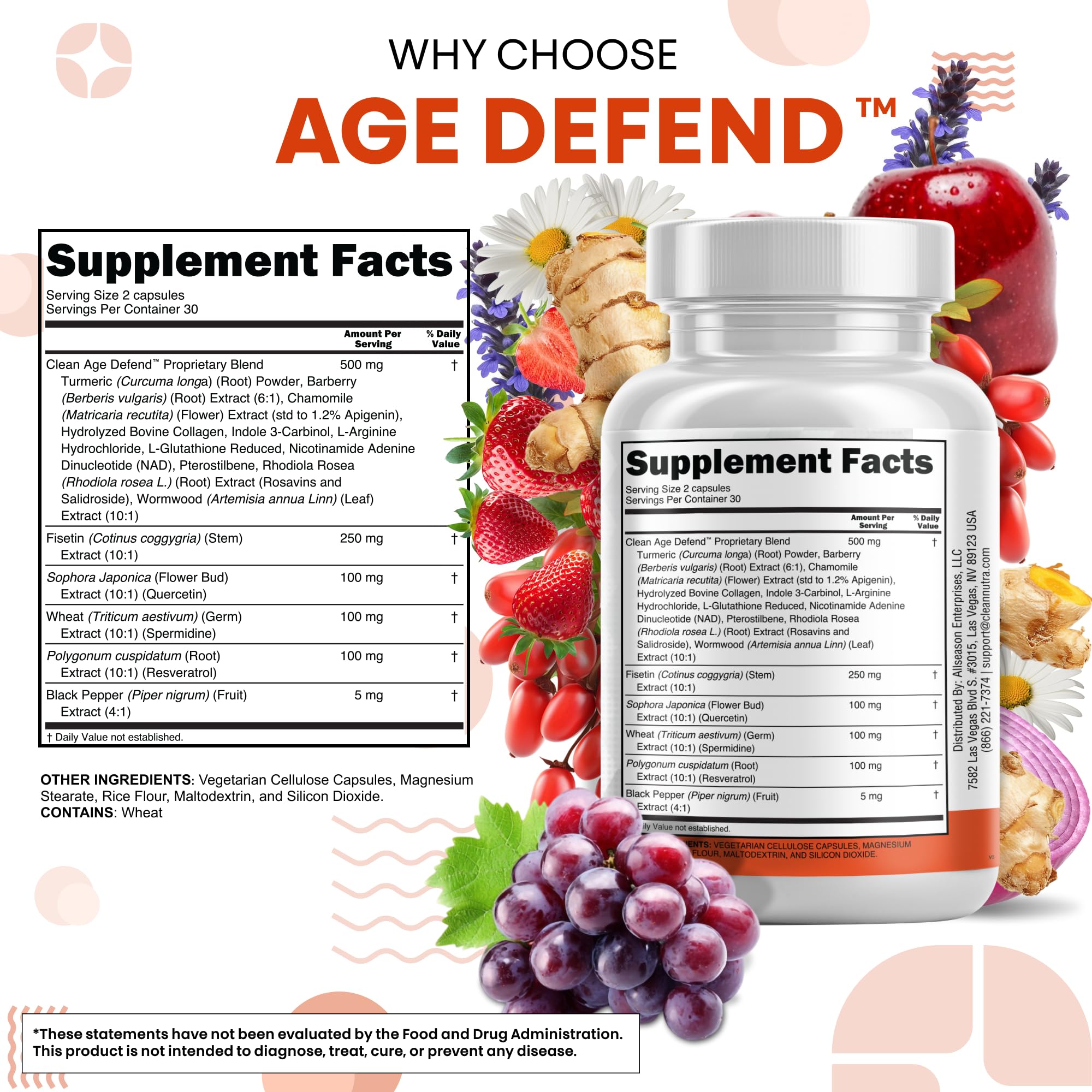 Ingrédients clés Clean Nutraceuticals Ashwagandha Collagène Rhodiole Apigenine