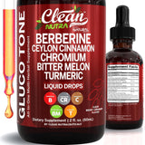 Clean Nutra Berberine avec Cannelle de Ceylan, bouteille visible, soutien potentiel au bien-etre digestif.