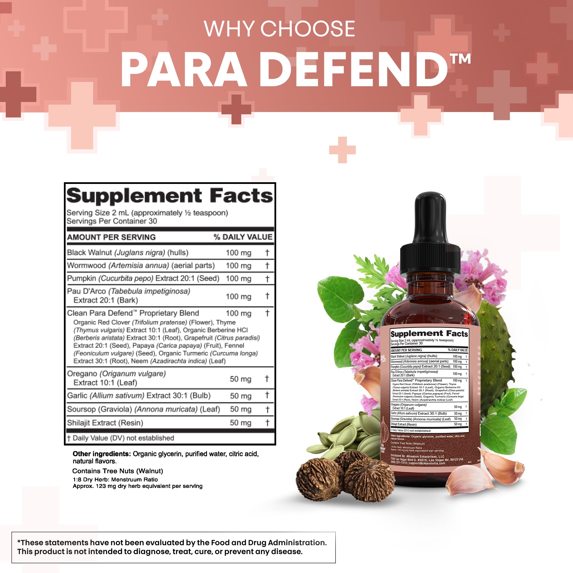 Clean Nutra Defend huile d'origan en gouttes, antioxydant naturel
