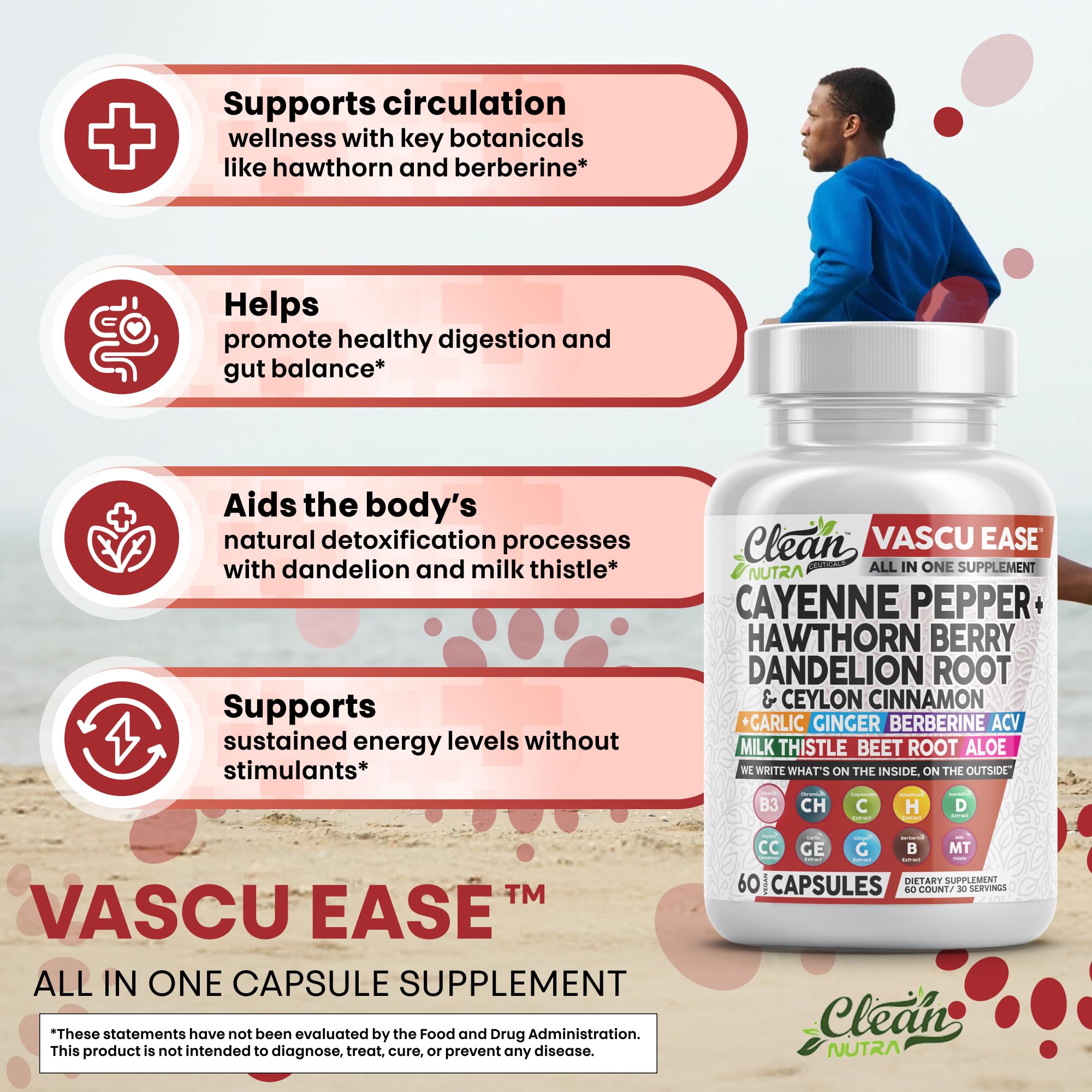 Clean Nutra Gingembre: capsules apportant un soutien digestif et vitalité.