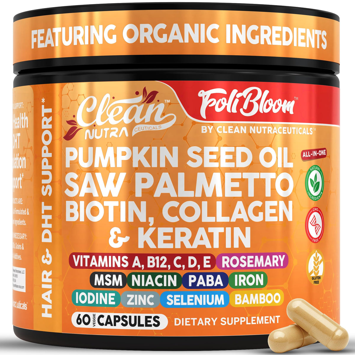 Clean Nutra huile graines potiron – nutrition folliculaire ciblée pour cheveux.