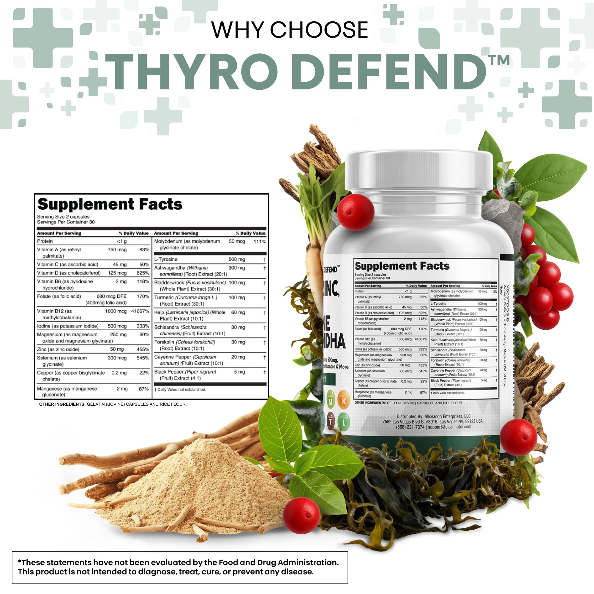 Clean Nutra Iode 500 mcg – comprimés visibles soutenant les fonctions thyroïdiennes