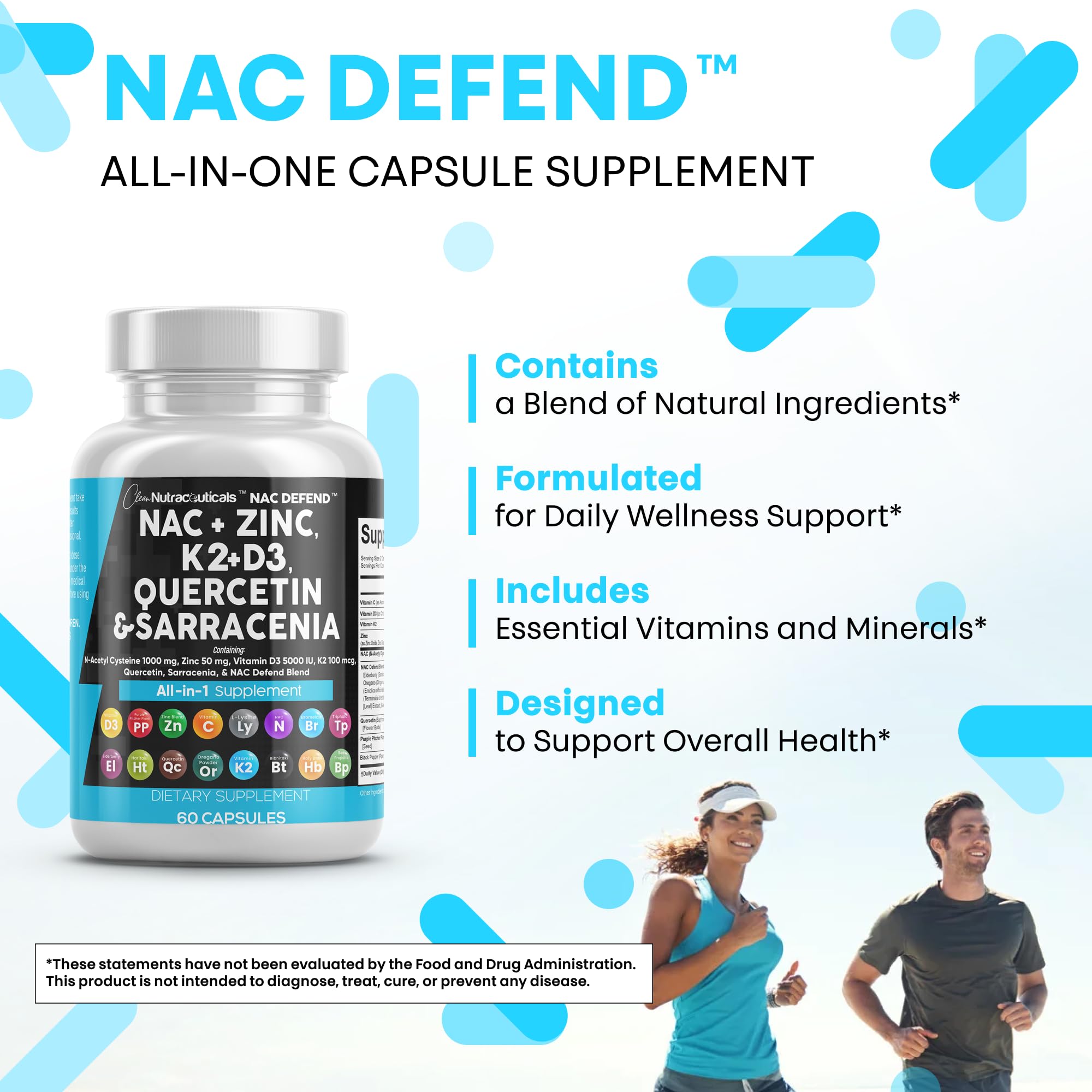 Zinc 50 mg dans NAC Defend, soutien potentiel à la vitalité globale