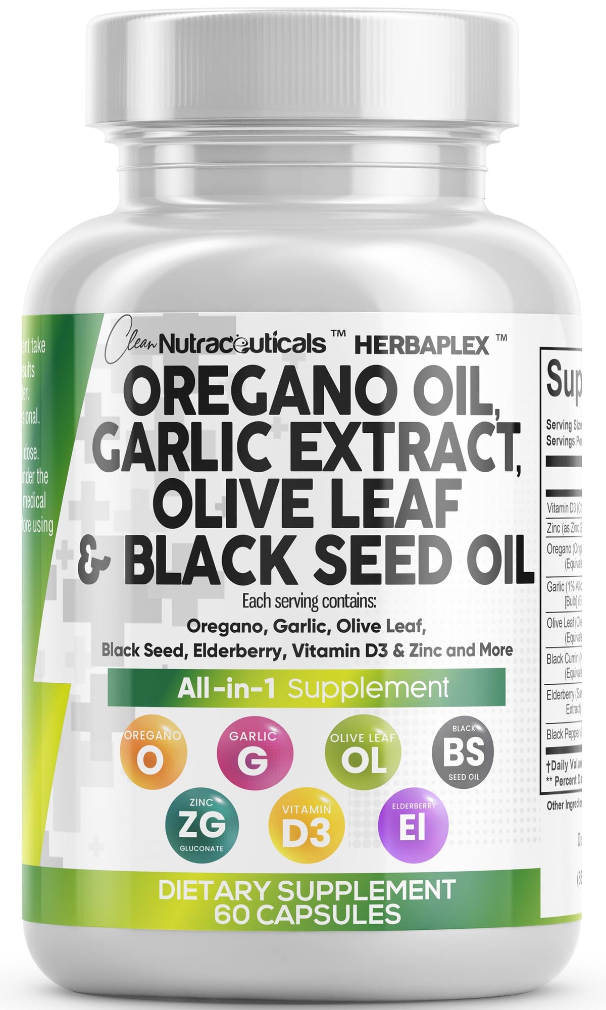 Clean Nutra Oregano: bouteille de gélules d'huile prête au soutien immunitaire