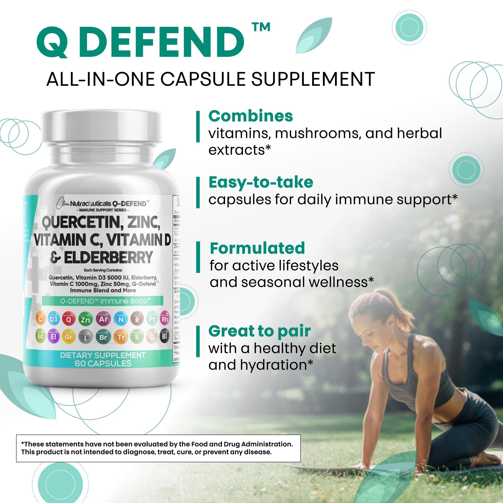 Q Defend — voyage compact, bouteille portable pour une routine en déplacement