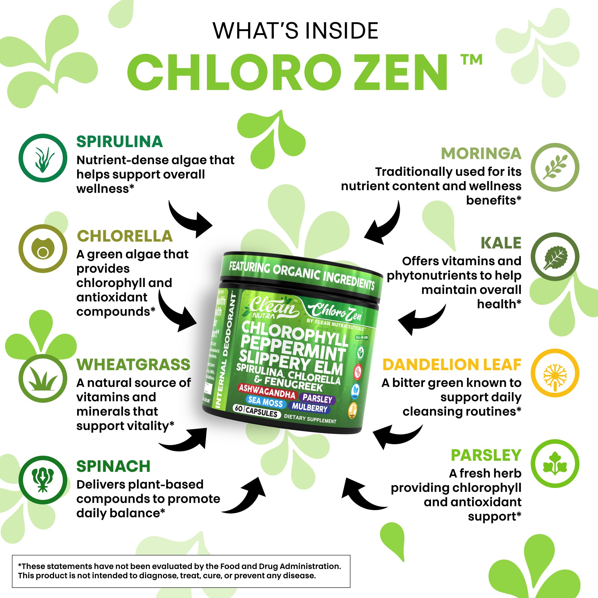 Spiruline et chlorelle dans les capsules Clean Nutra pour énergie naturelle.