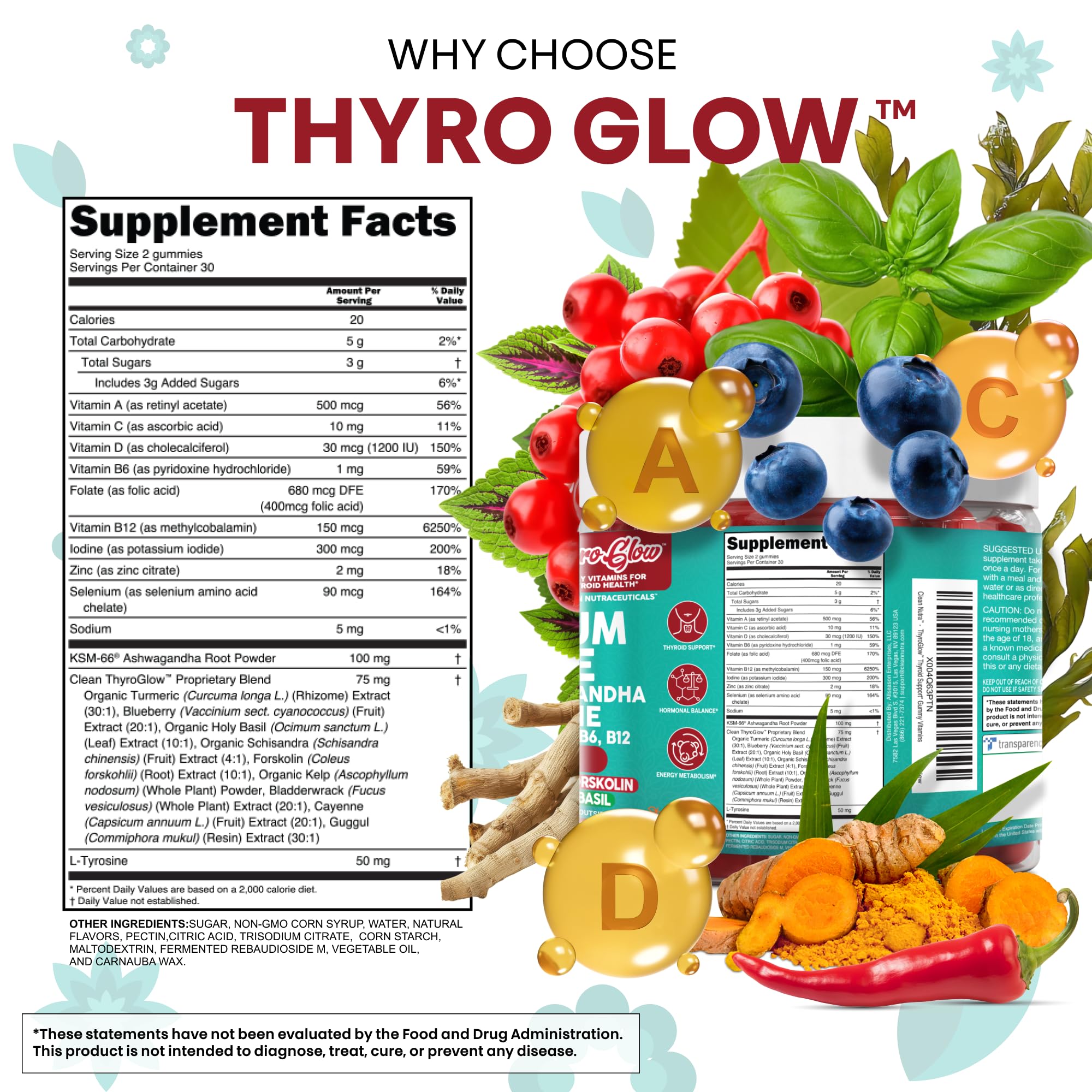 Gommes ThyroGlow en gros plan, texture molle et agréable lors d'une collation.
