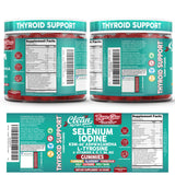 Gommes ThyroGlow sur plan de cuisine, soutien potentiel à l'endurance et concentration.