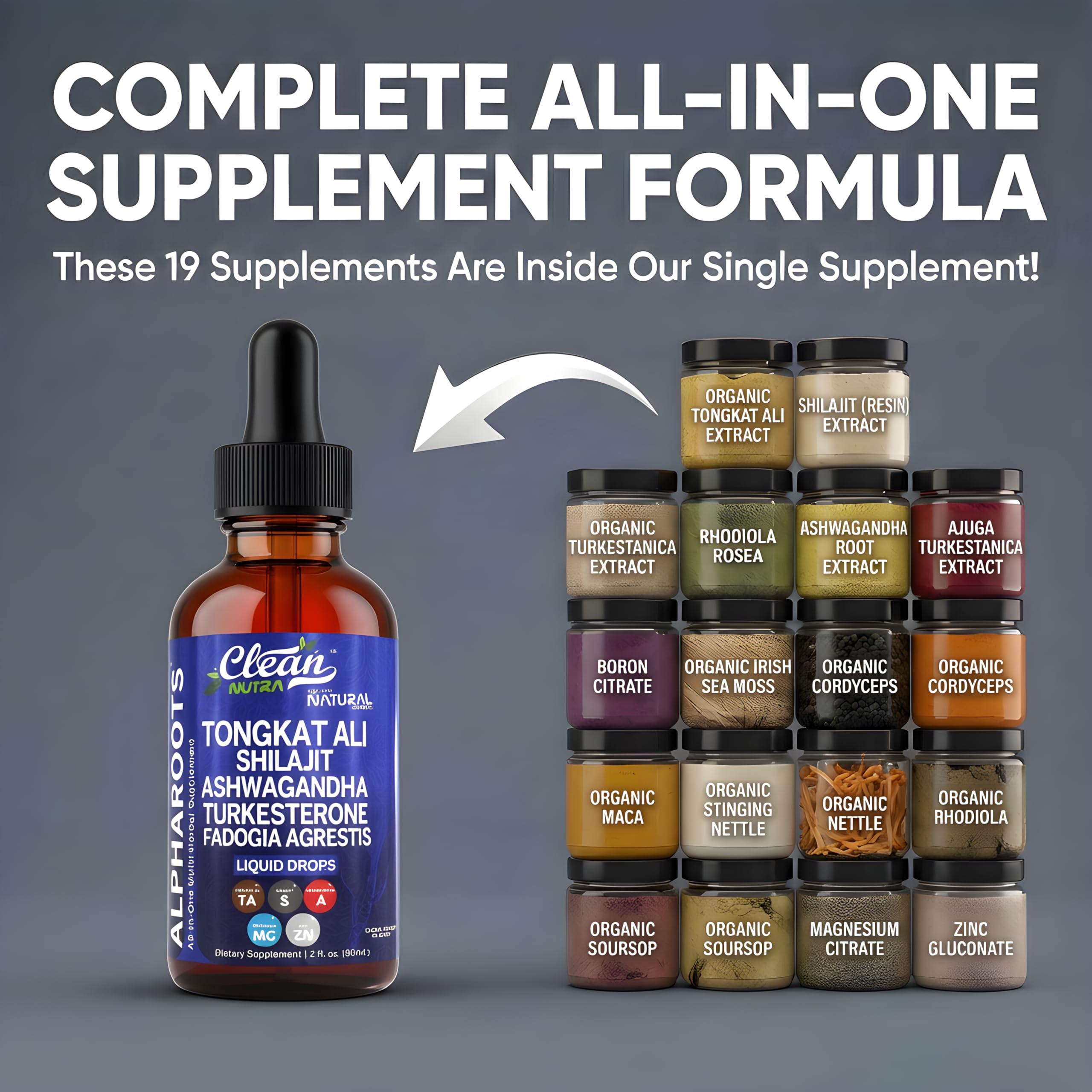 Gouttes Turkesterone Clean Nutra, soutien hormonal potentiel.