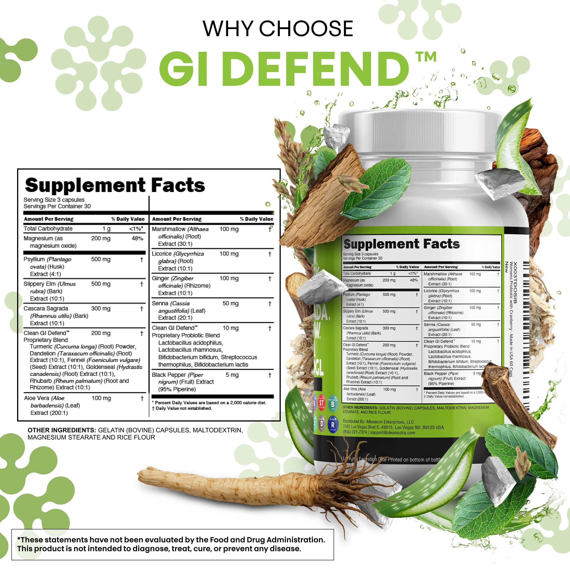 Aloe Vera et Curcuma dans le mélange naturel Clean Nutraceuticals pour soutenir la digestion