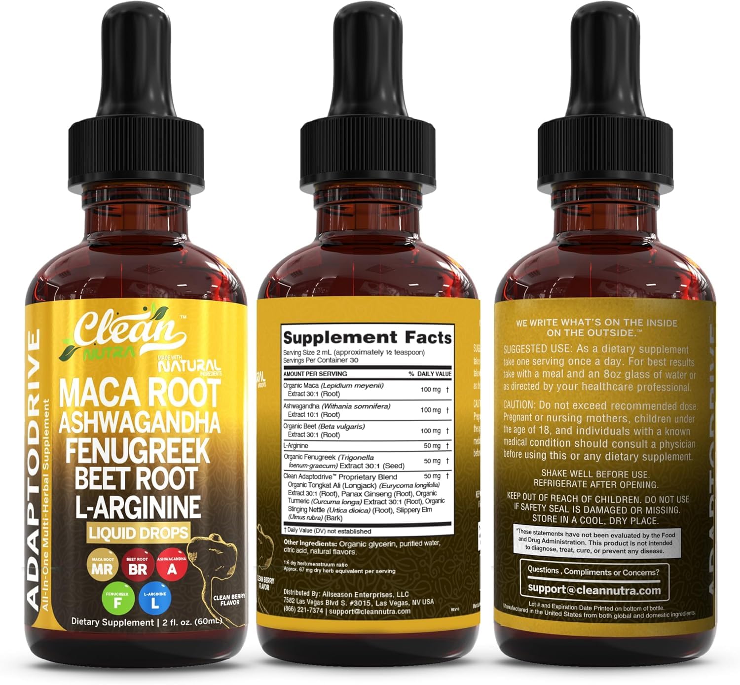 Clean Nutraceuticals – gouttes en bouteille pour assimilation efficace des nutriments.