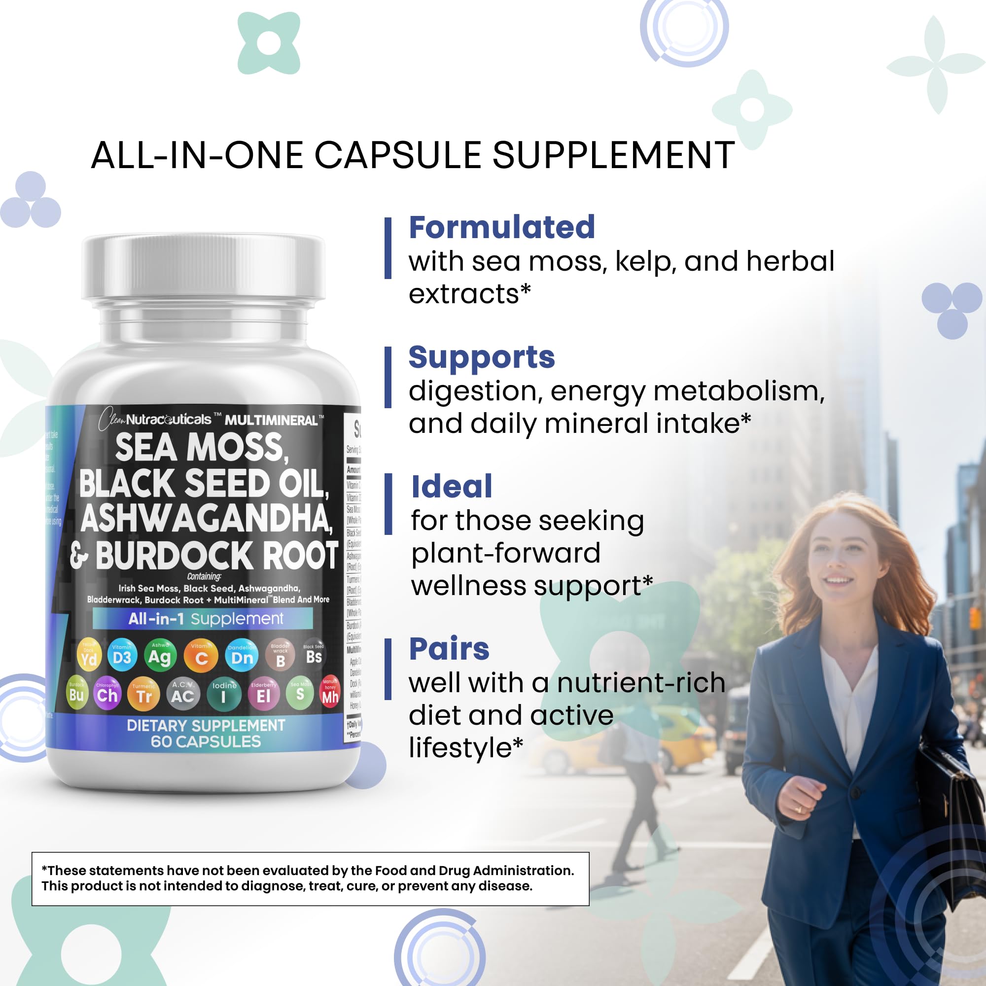 Clean Nutraceuticals bardane-poudre, racine naturelle en complément.