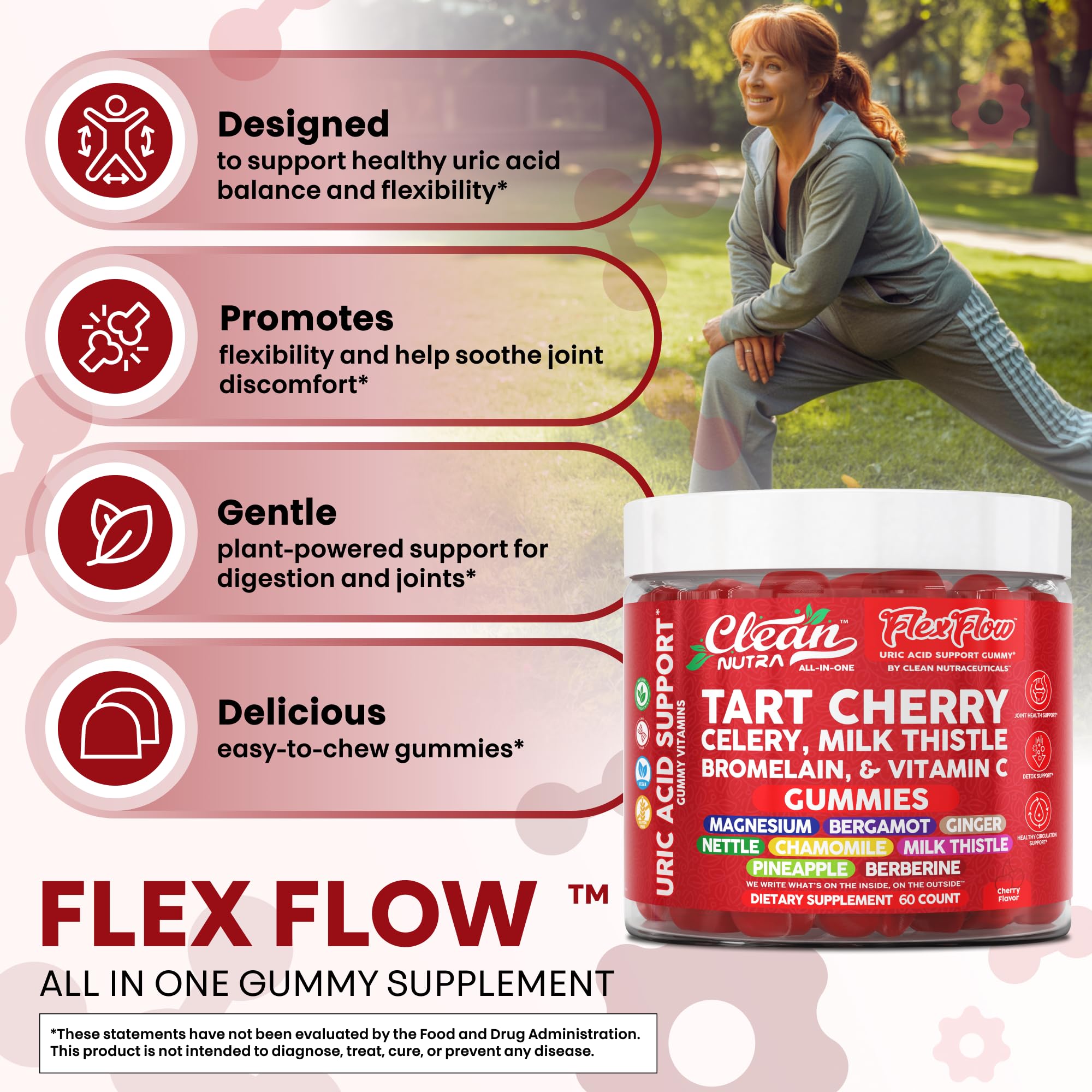 Poudre de bromélaïne et flacon, impression premium Clean Nutraceuticals.