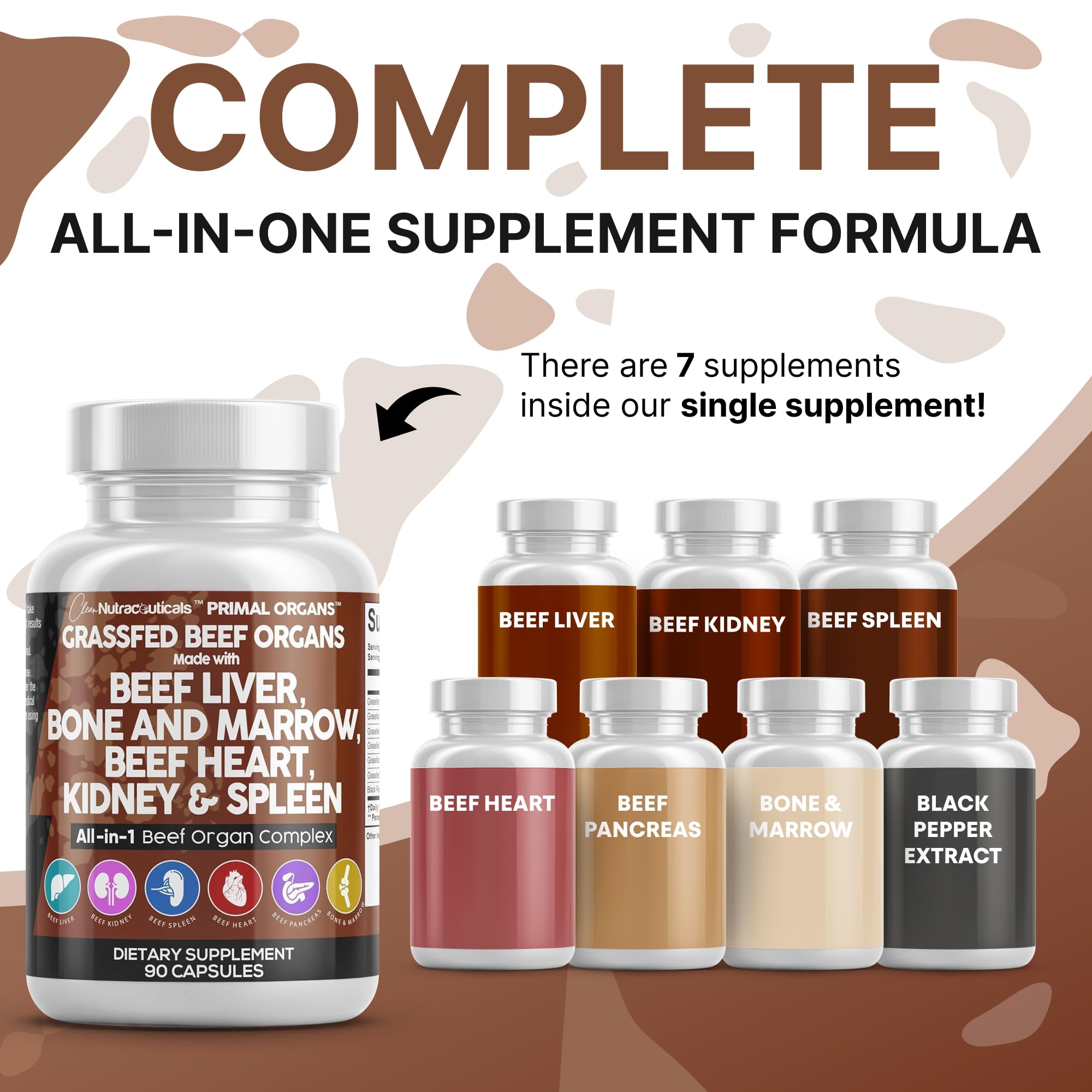 Clean Nutraceuticals capsules cœur bovin, soutien endurence et vitalité