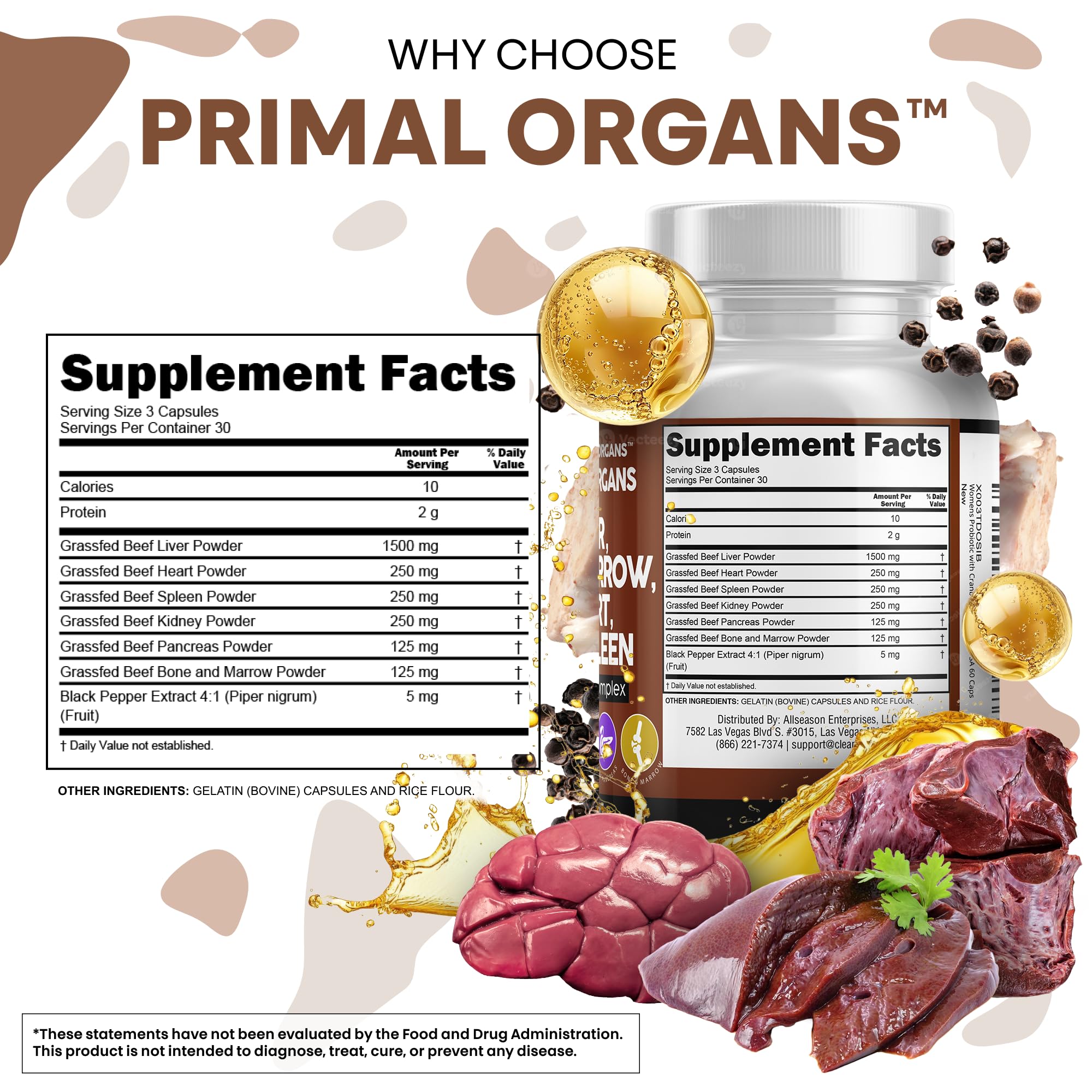 Clean Nutraceuticals capsules pancreas bovin, aide digestion potentielle