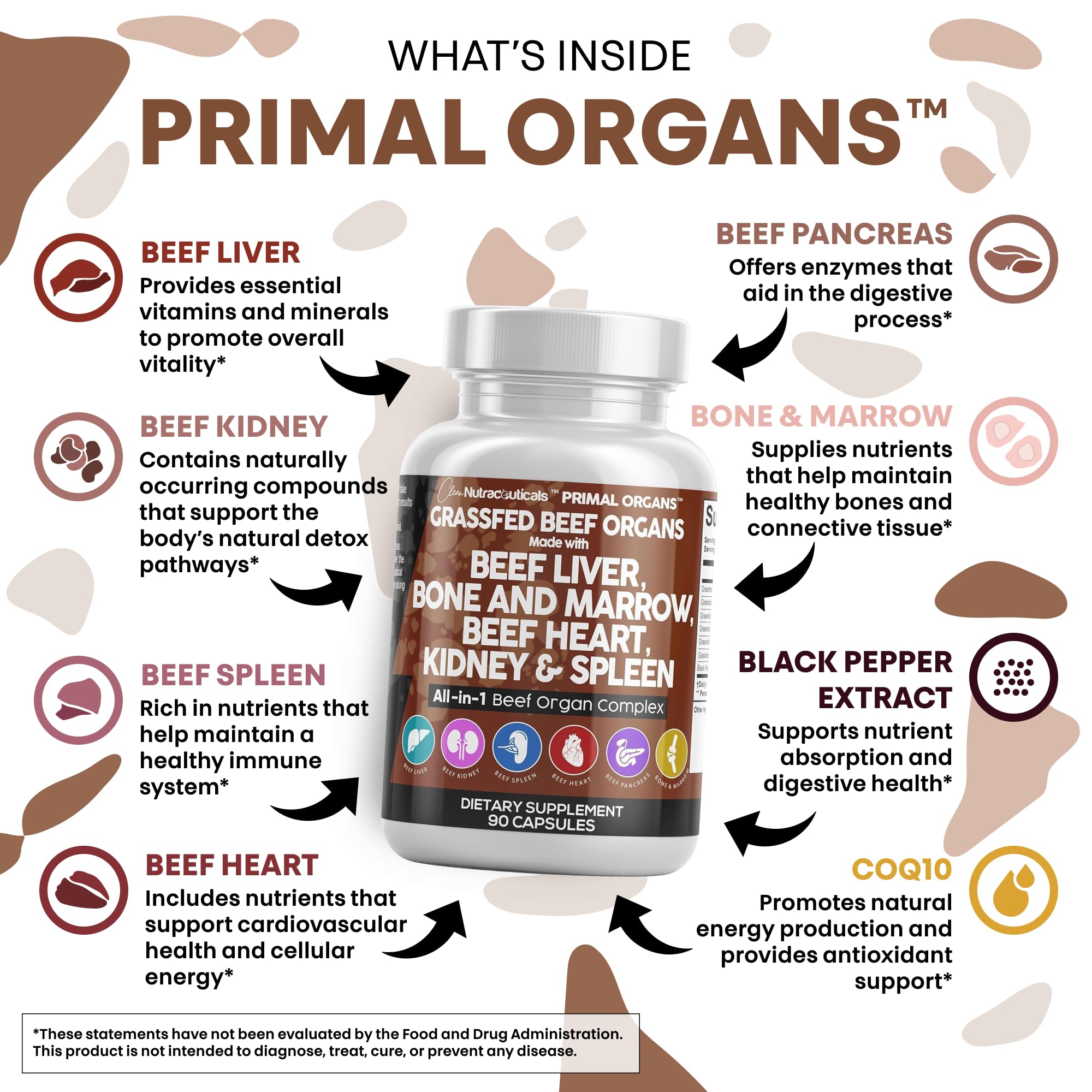 Clean Nutraceuticals capsules rate bovin, soutien fonction immunitaire naturelle