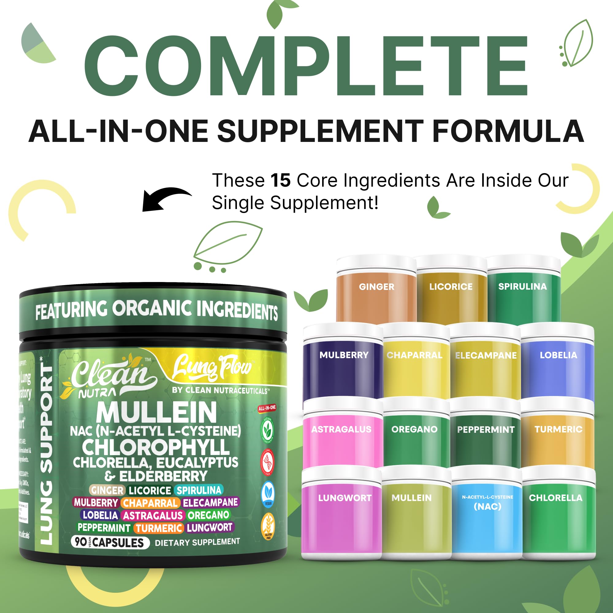 Clean Nutraceuticals – capsules feuille bouillon-blanc, format végétal pratique.