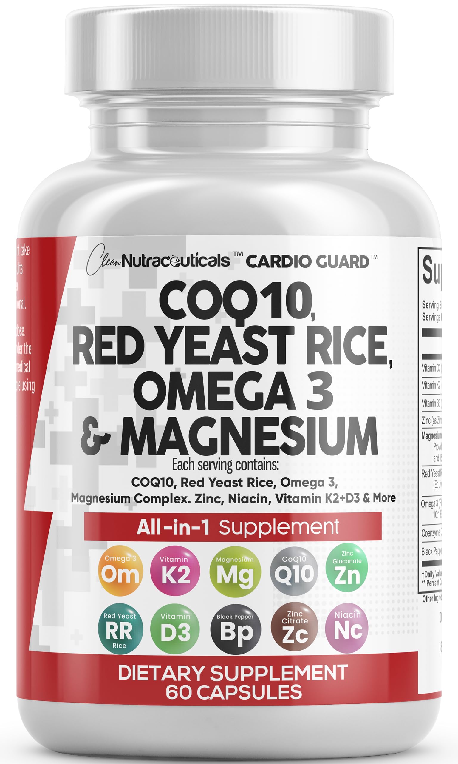 CardioGuard de Clean Nutraceuticals: bouteille de capsules, soutien potentiel du métabolisme énergétique.