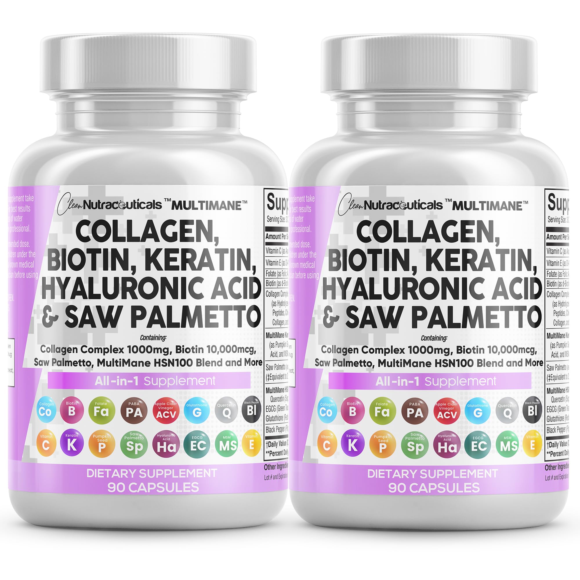 Pilules de collagène Clean Nutraceuticals pour cheveux et peau