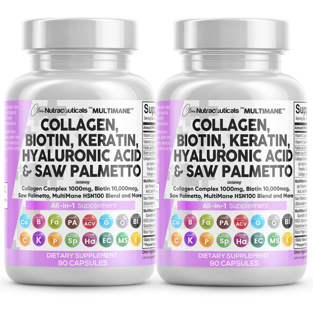Pilules de collagène Clean Nutraceuticals pour cheveux et peau