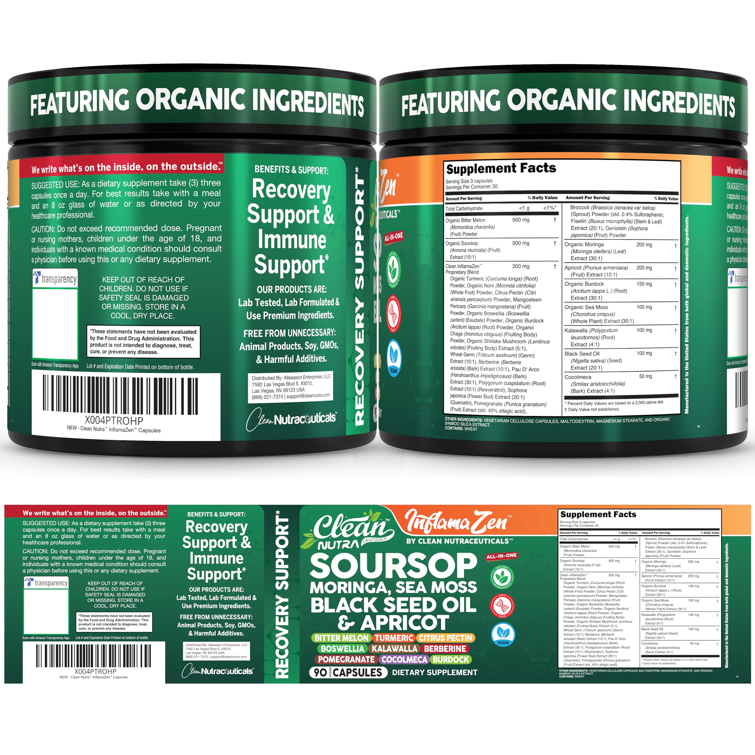 Clean Nutraceuticals curcuma boswellia quercétine, soutien inflammatoire naturel.