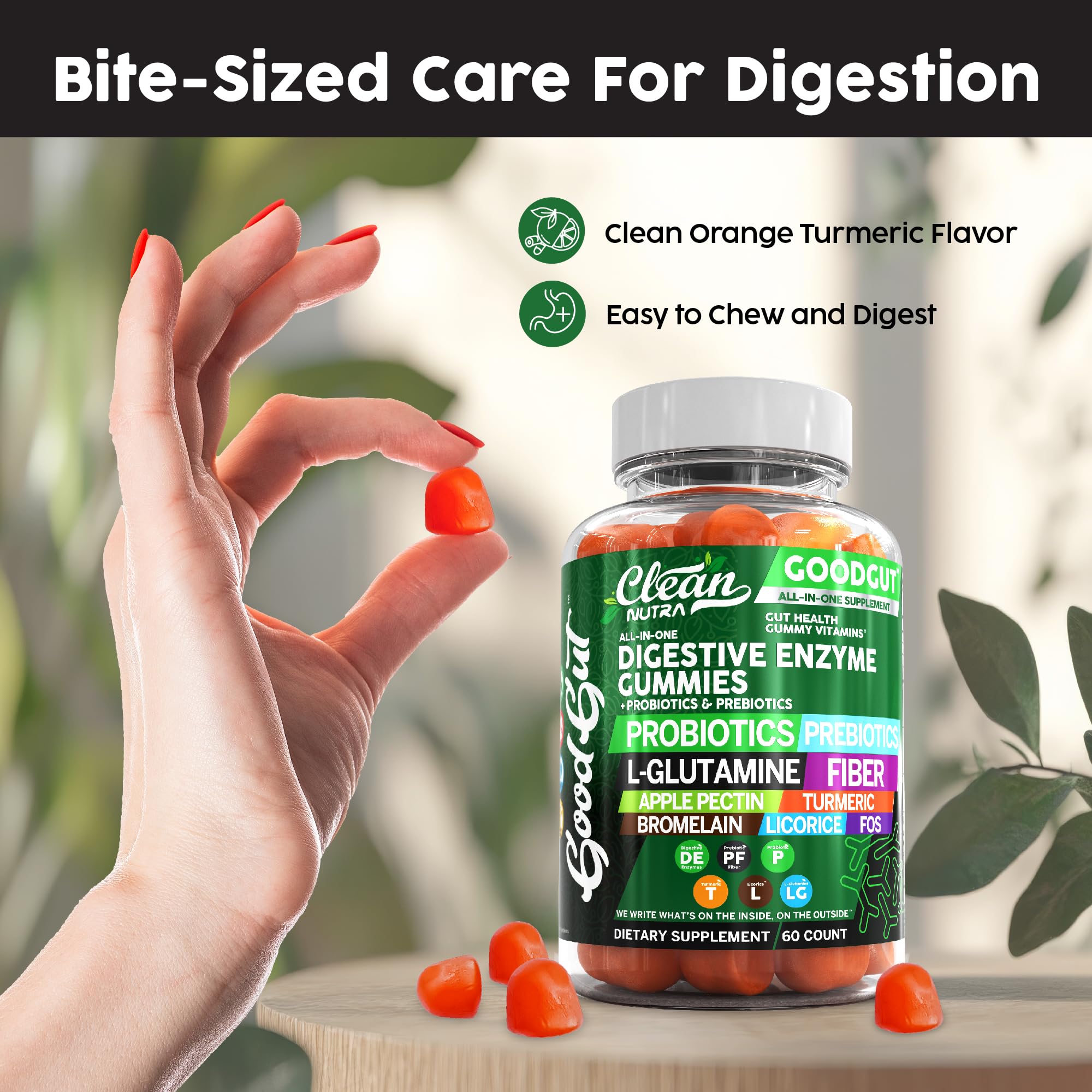 Gomme Clean Nutraceuticals contenant curcuma pour apaiser l’irritation et favoriser le confort.
