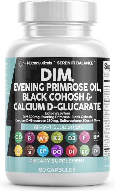 Bouteille Clean Nutraceuticals DIM huile d’onagre pour un soutien hormonal potentiel