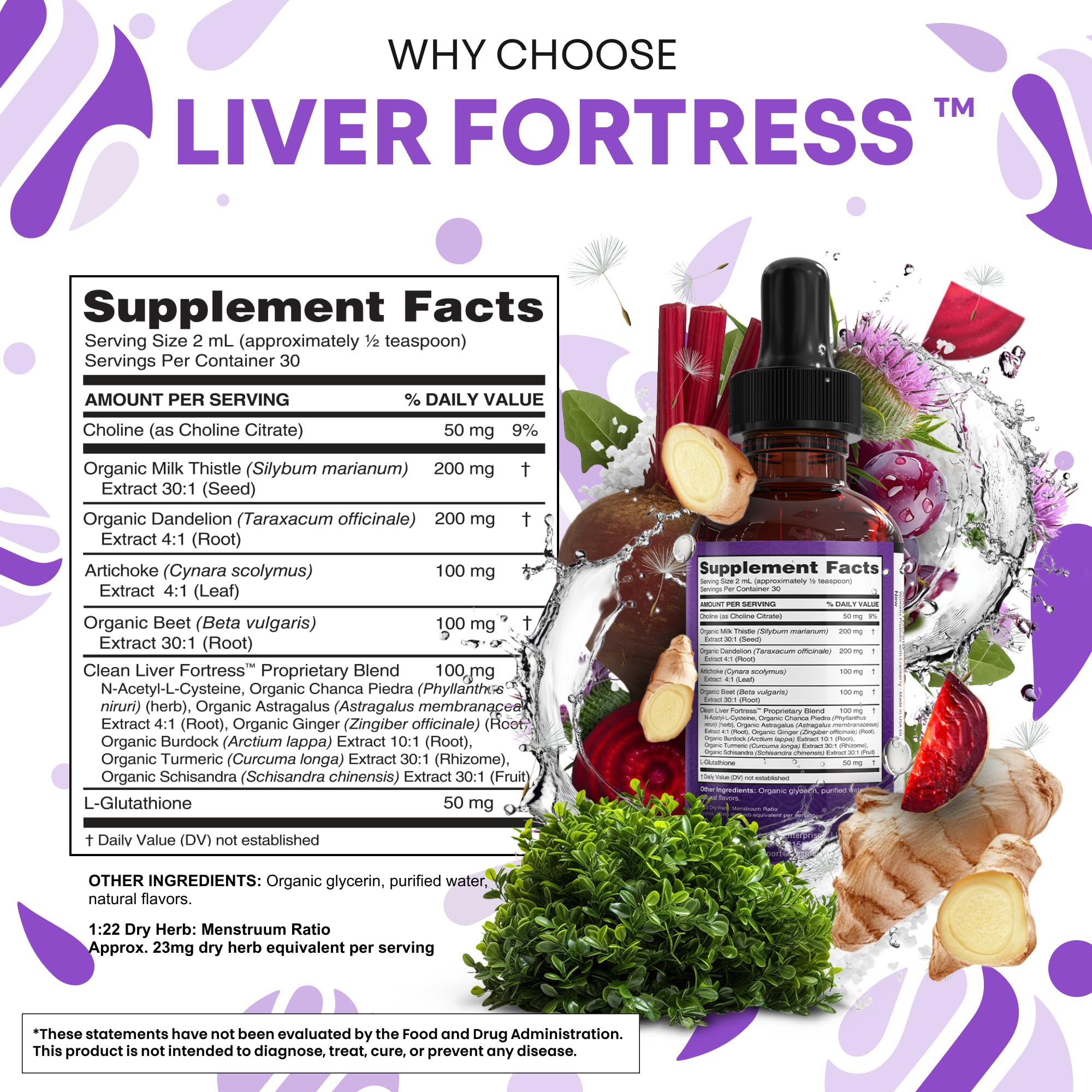 Extrait de chanca piedra Clean Nutraceuticals, flacon prêt pour une détox légère