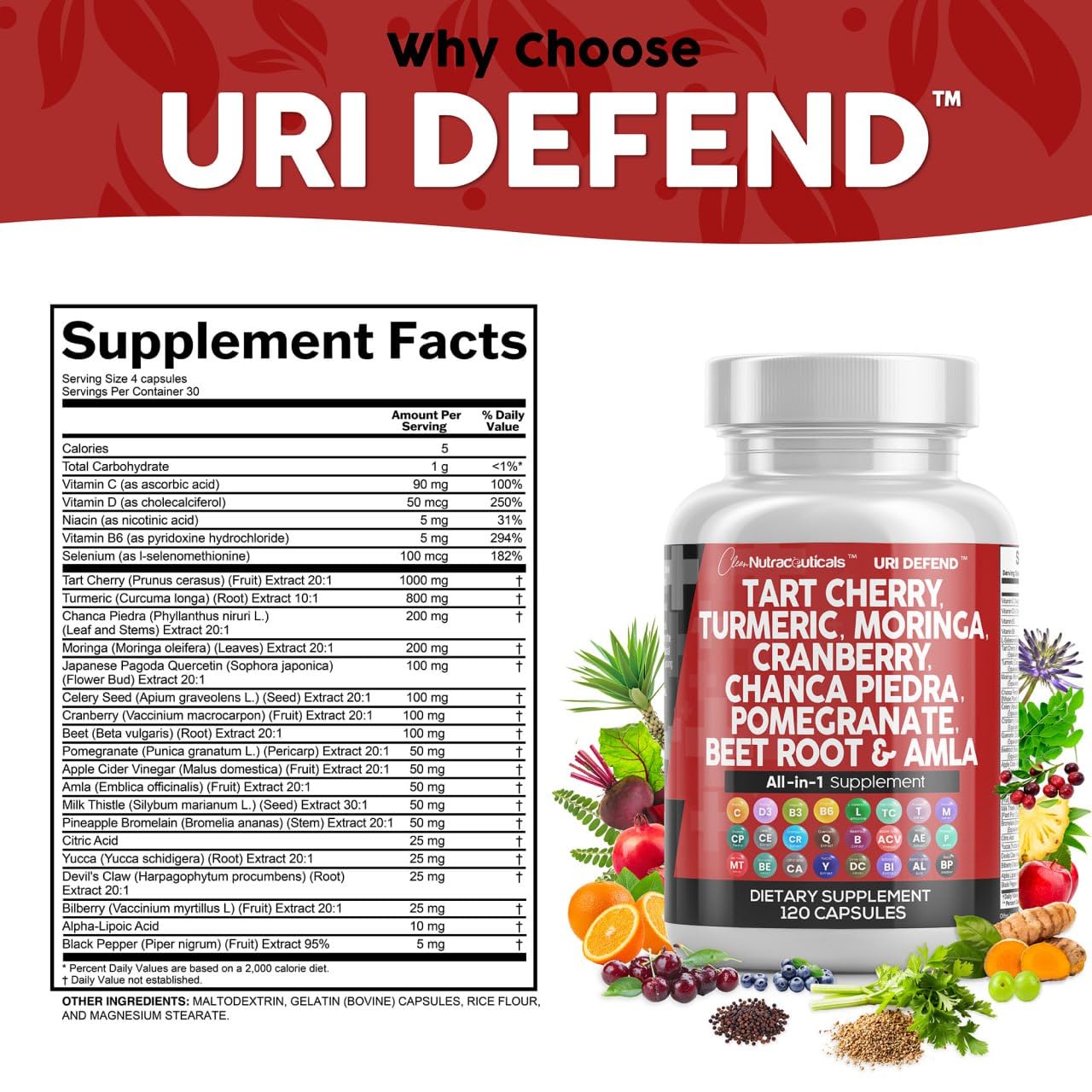 Capsules Clean Nutraceuticals mêlant grenade et canneberge pour un mélange fruité et nutritif.