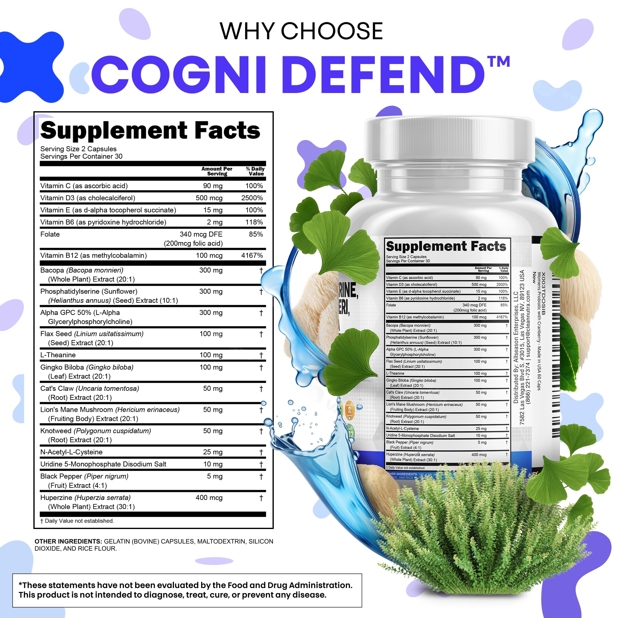 Clean Nutraceuticals Ginkgo Biloba – formule pour le bien-être cognitif.