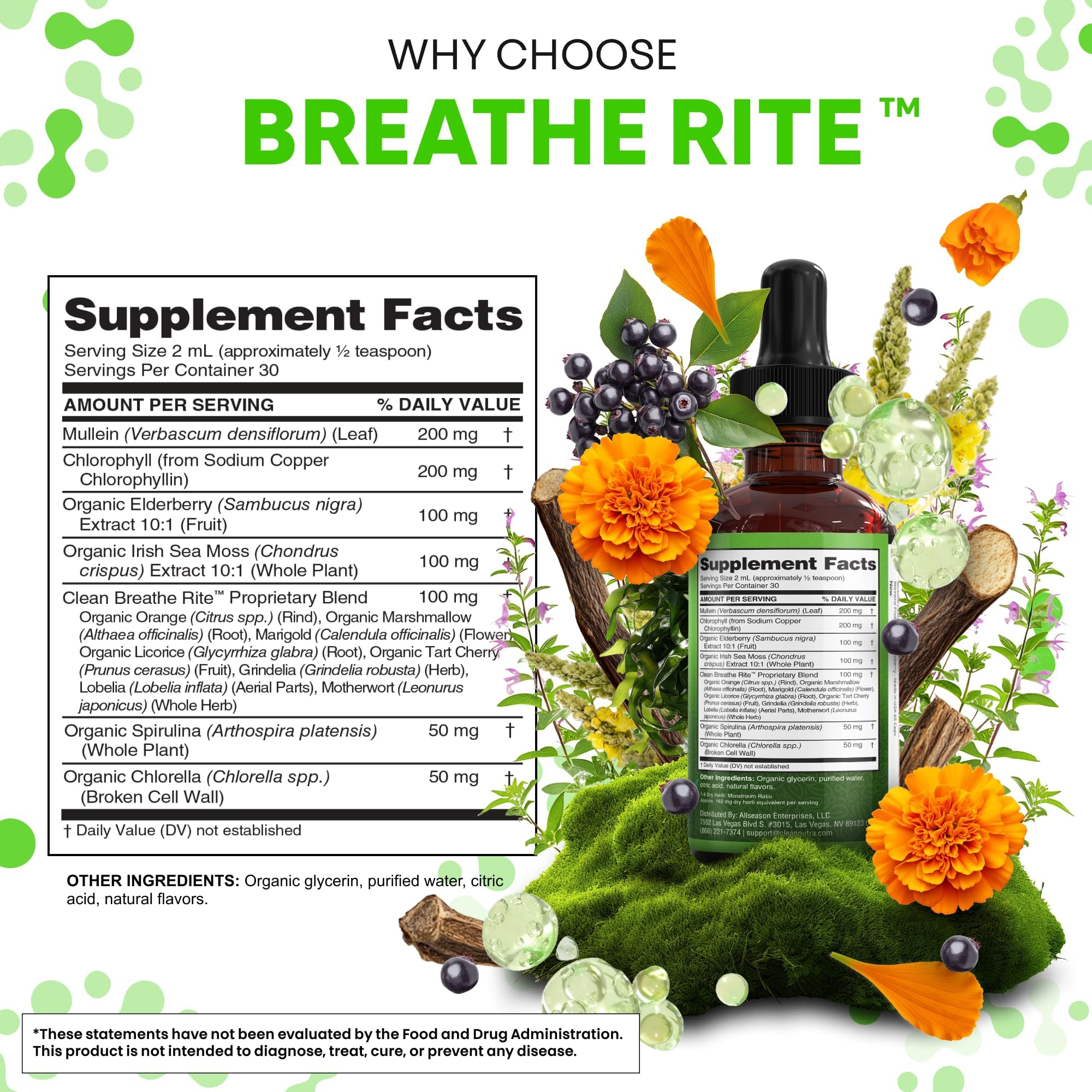 Gouttes spiruline Clean Nutraceuticals vitalité et énergie quotidiennes