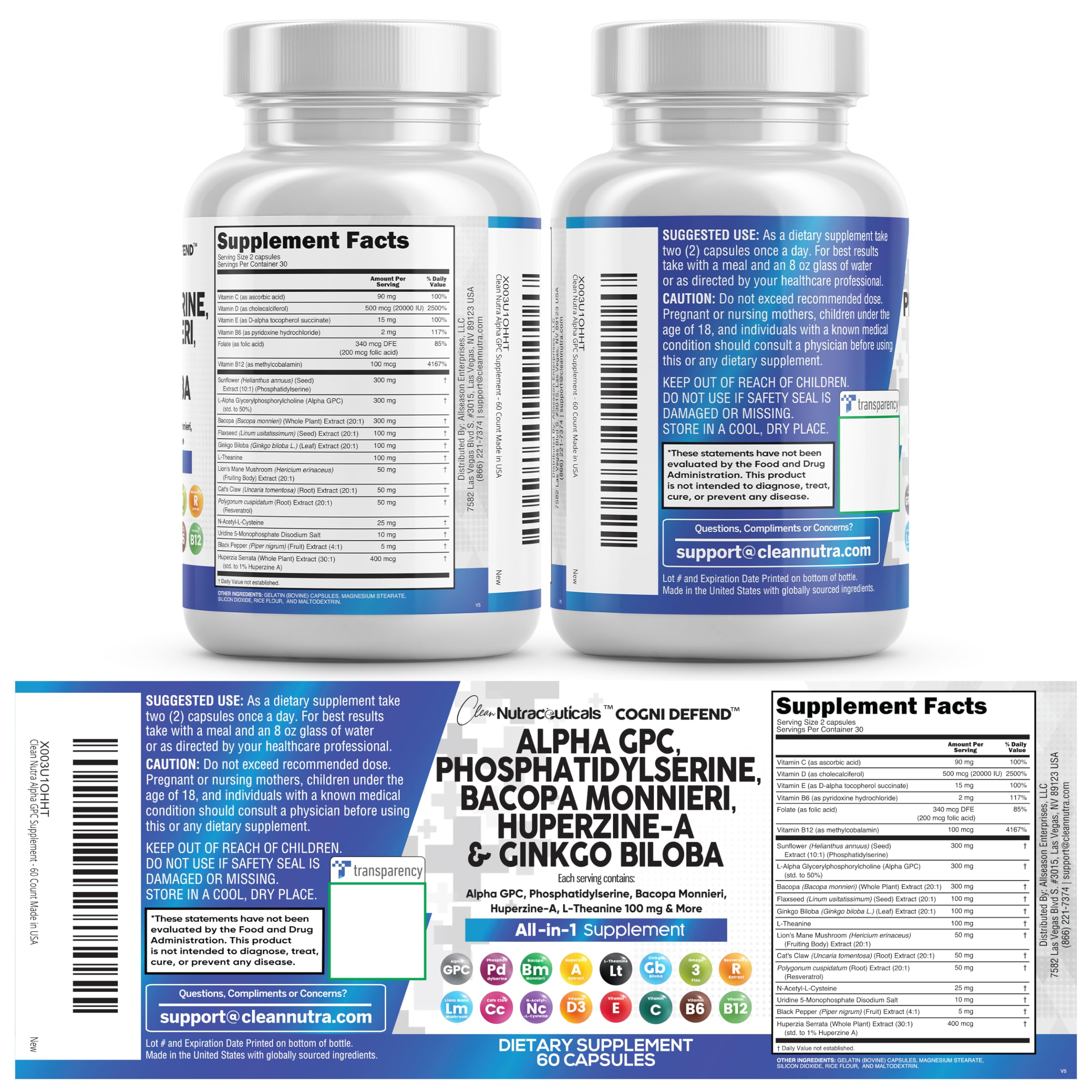 Clean Nutraceuticals Griffe du chat – capsules intégrant des extraits botaniques.