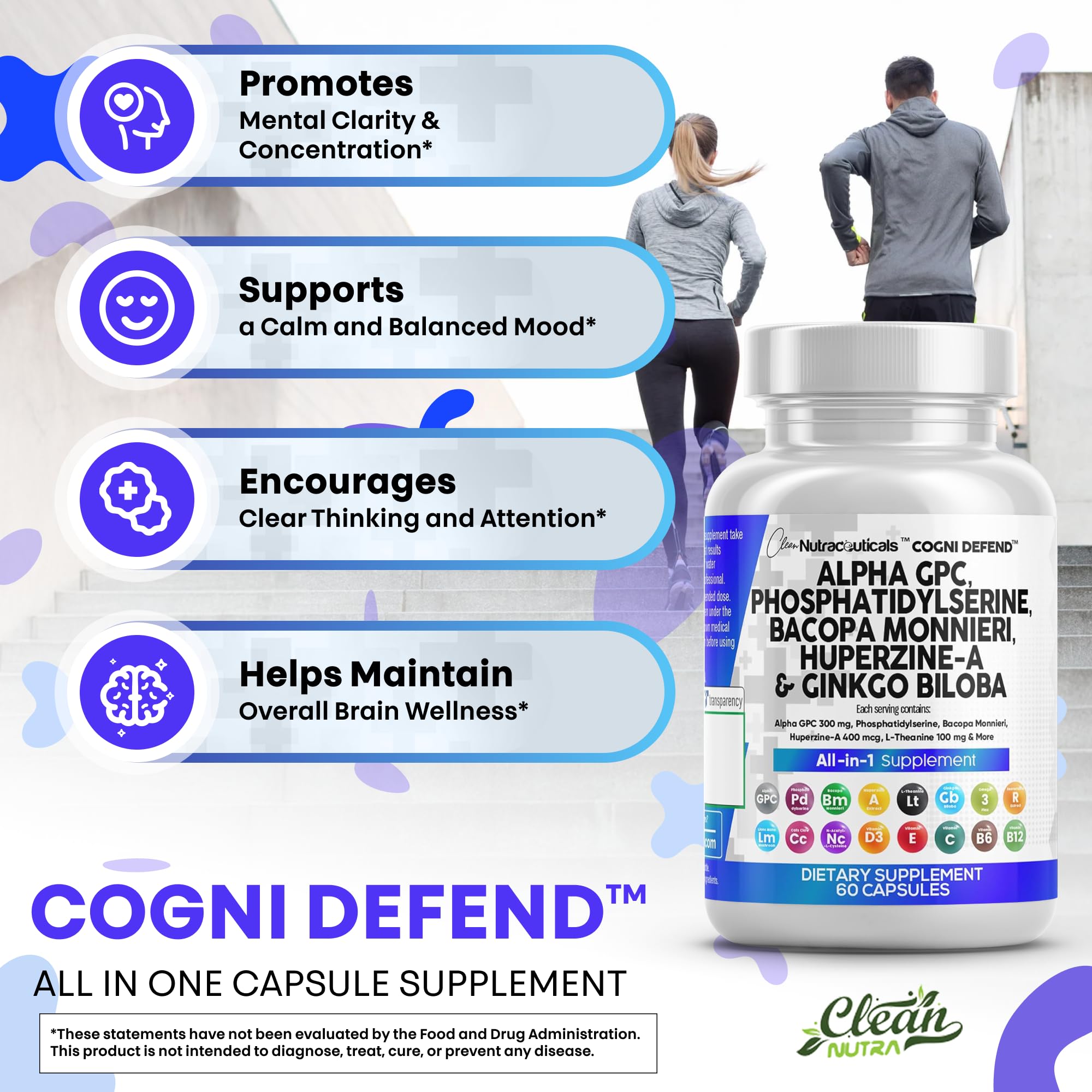 Clean Nutraceuticals Huperzine A – capsules pour le soutien mental potentiel.