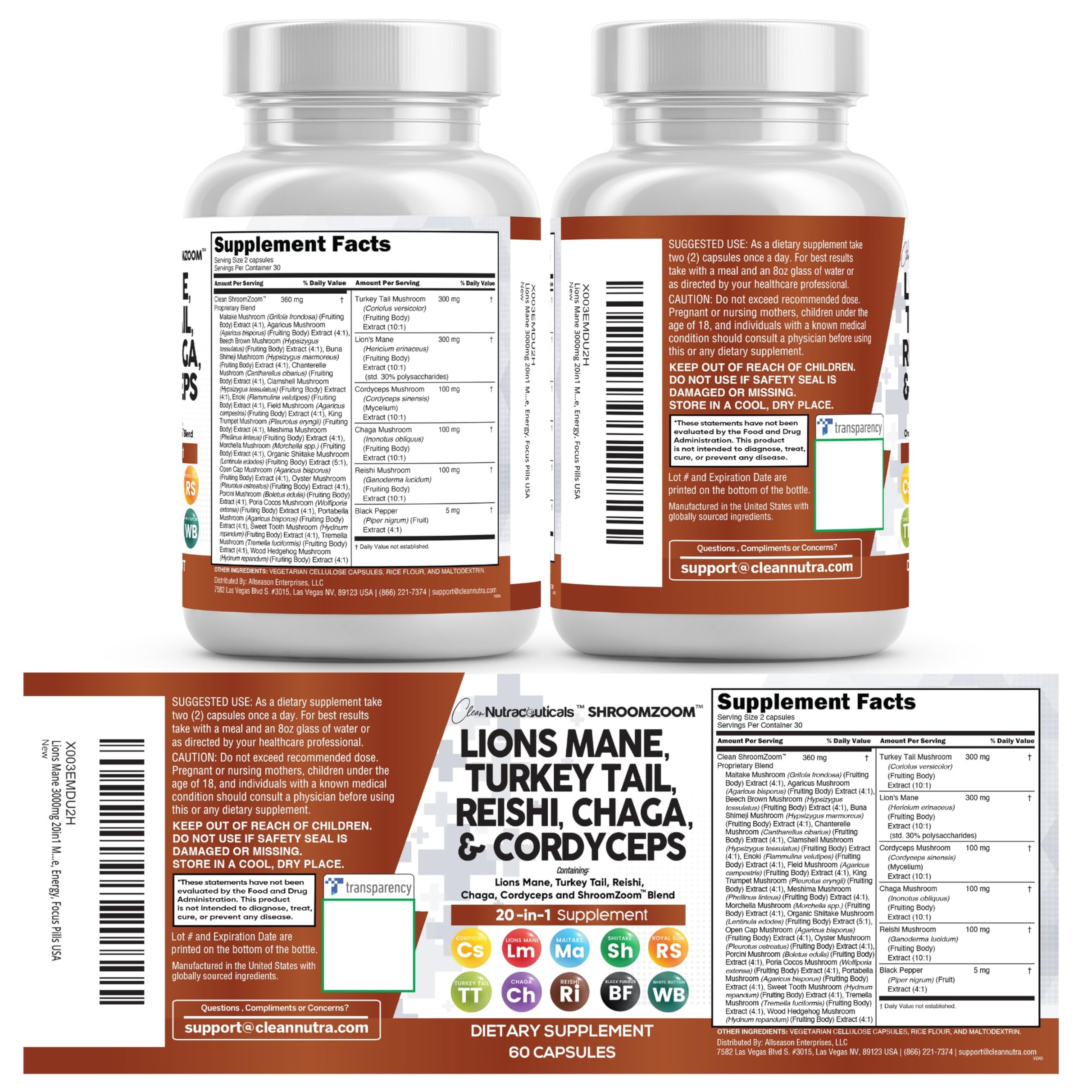 Clean Nutraceuticals Lions Mane 20en1 – Arôme discret et plaisir sensoriel lors de l’utilisation.