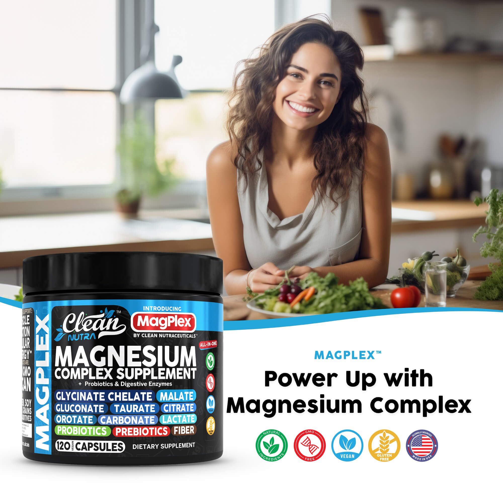 Clean Nutraceuticals magnésium carbonate en poudre, équilibre du pH et digestion apaisée.