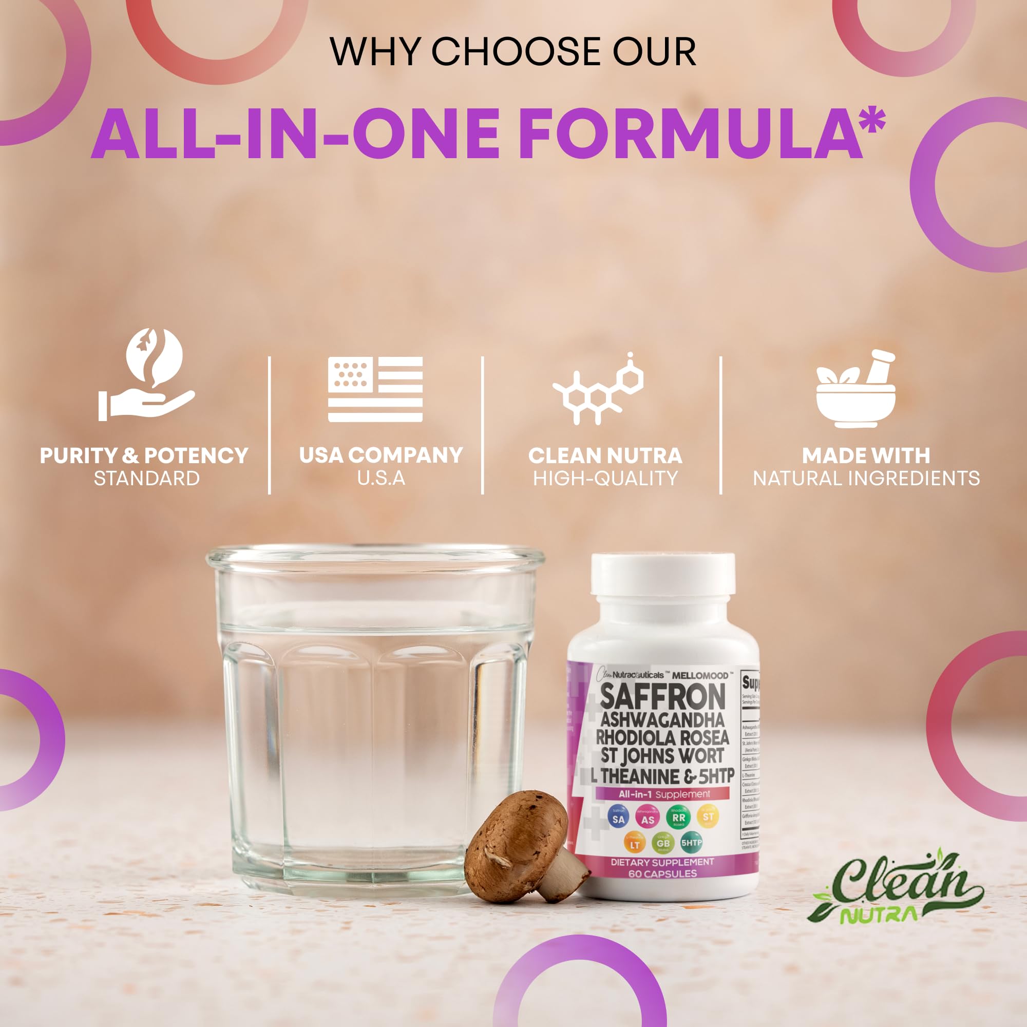 Mellomood Clean Nutraceuticals : dose quotidienne facilitée par le flacon.