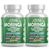 Gélules moringa Clean Nutraceuticals dans l'emballage, énergie naturelle.