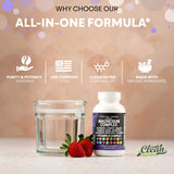 Clean Nutraceuticals MultiMagnesium – étiquetage clair et liste des vitamines B et C pour l'énergie.