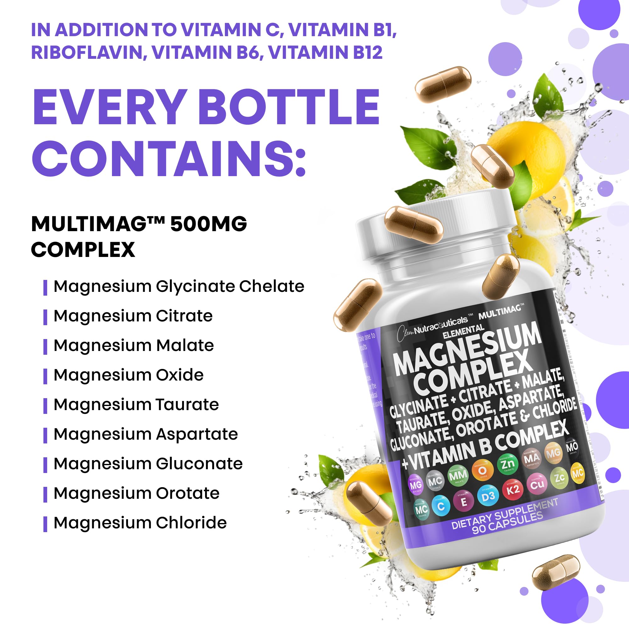 Clean Nutraceuticals MultiMagnesium – emballage et usage nocturne possible pour favoriser la détente.