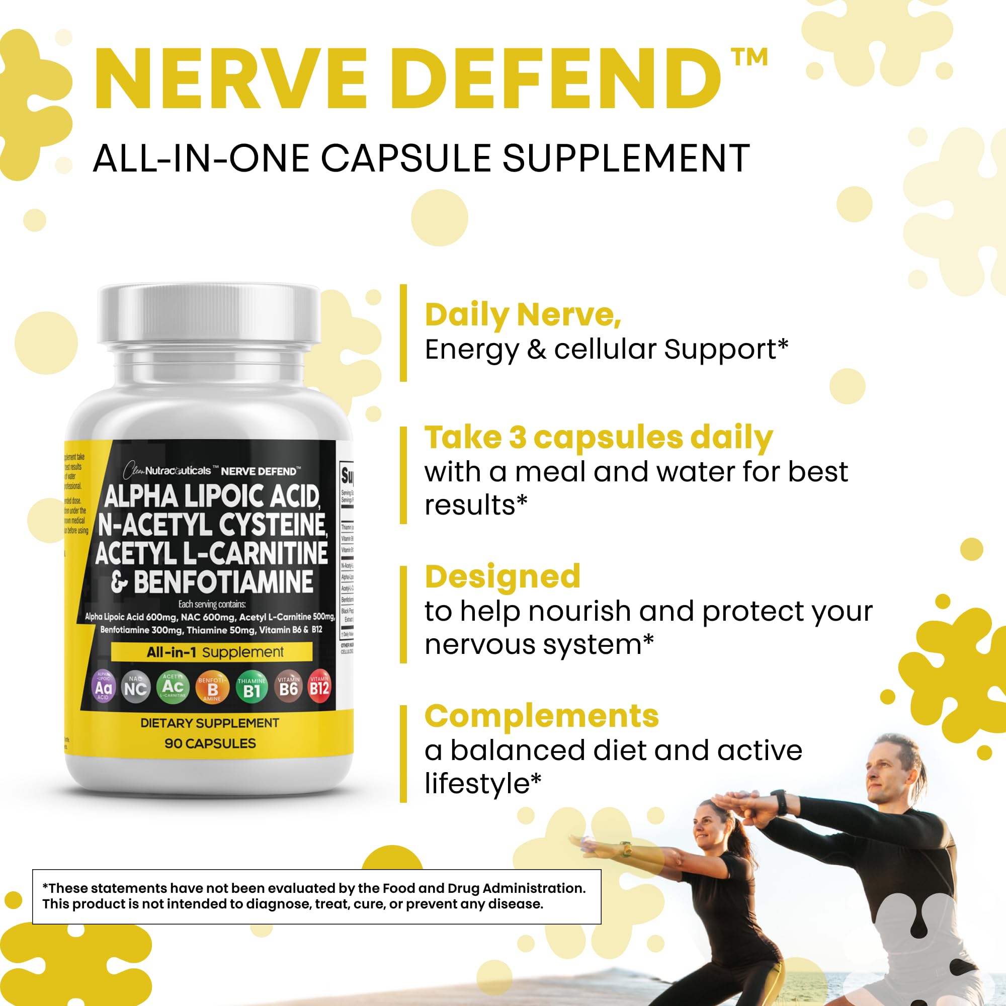 Clean Nutraceuticals Nerve Defend: boîte compacte pour une routine simple