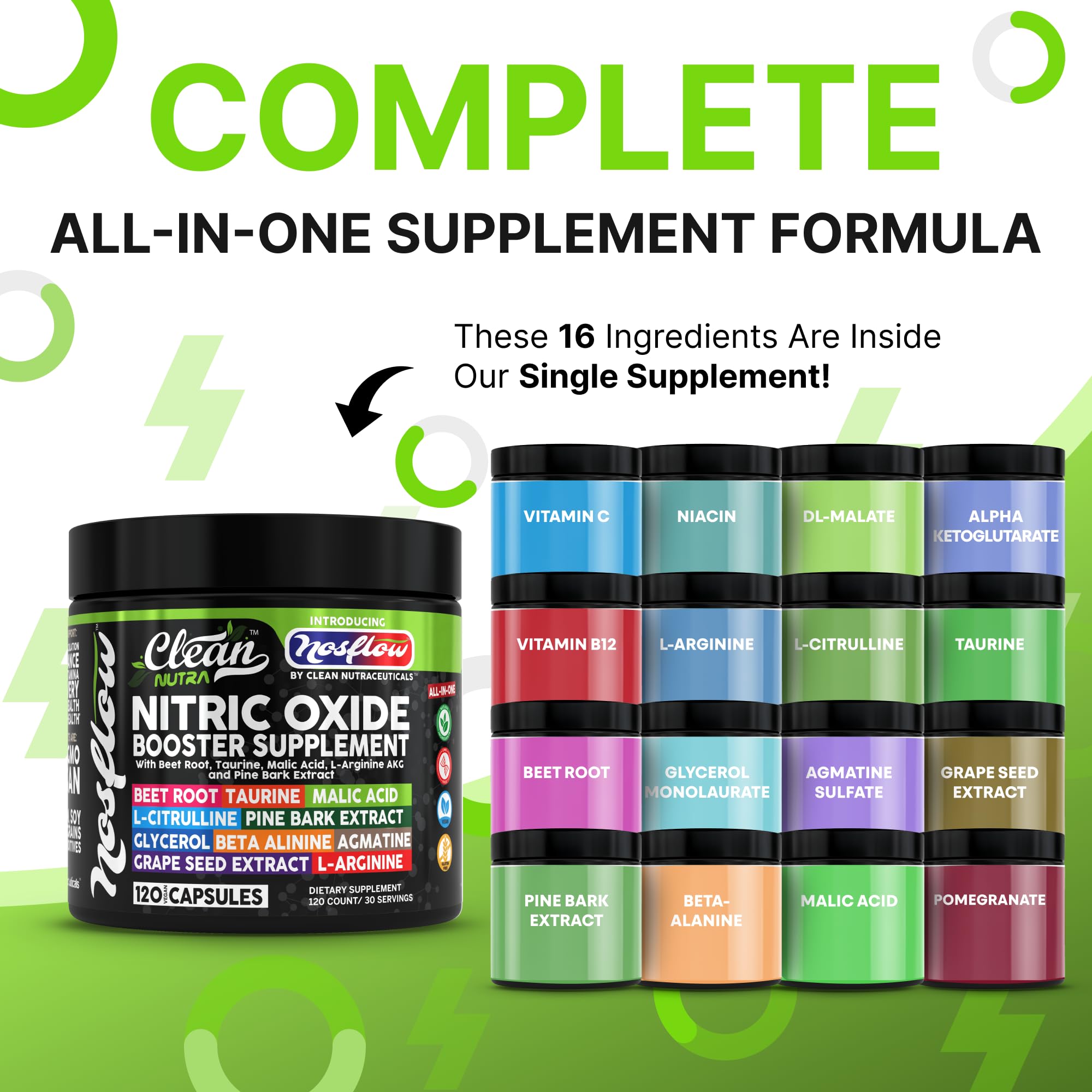 NosFlow capsules visibles, mise en avant d’un usage sportif et endurance potentielle.