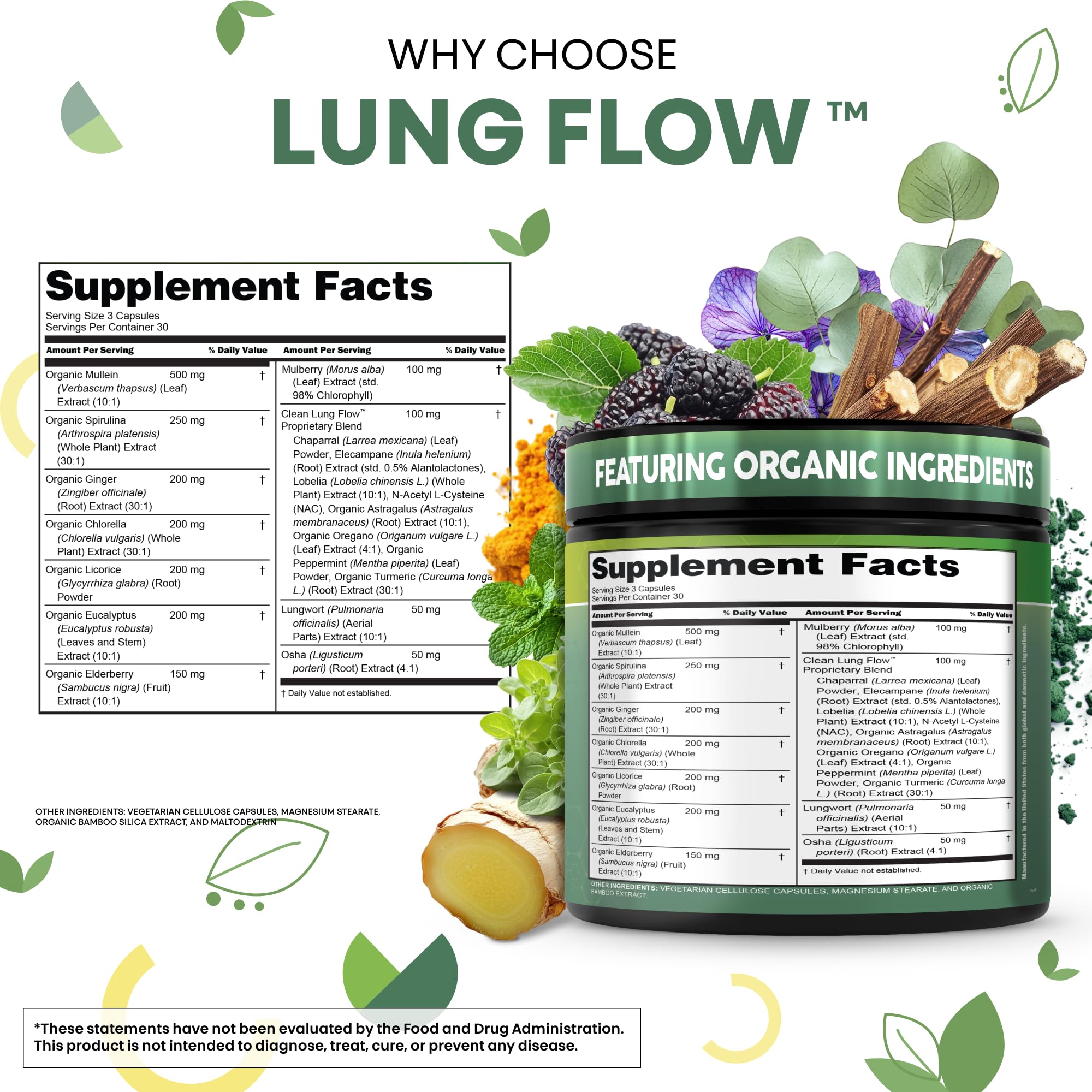 Clean Nutraceuticals – origan et lobélie, mélange favorable aux voies respiratoires.