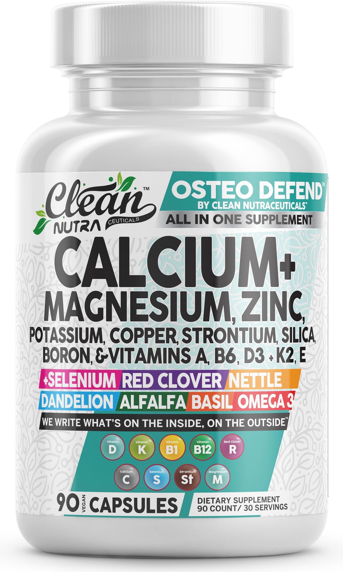 Osteo Defend de Clean Nutraceuticals – Bouteille prête, soutien ostéo potentiel.
