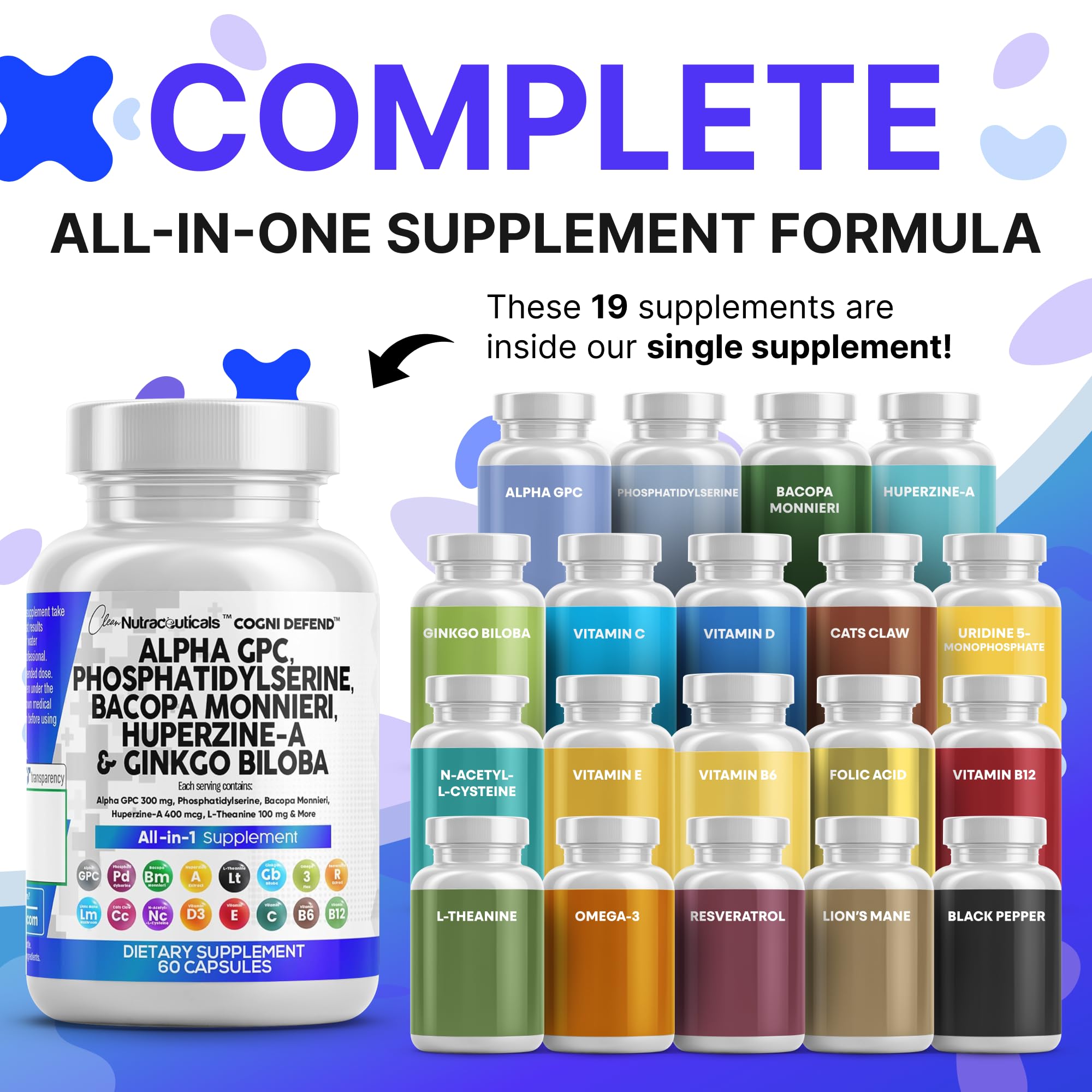 Clean Nutraceuticals Phosphatidylserine – capsules faciles à avaler au quotidien.