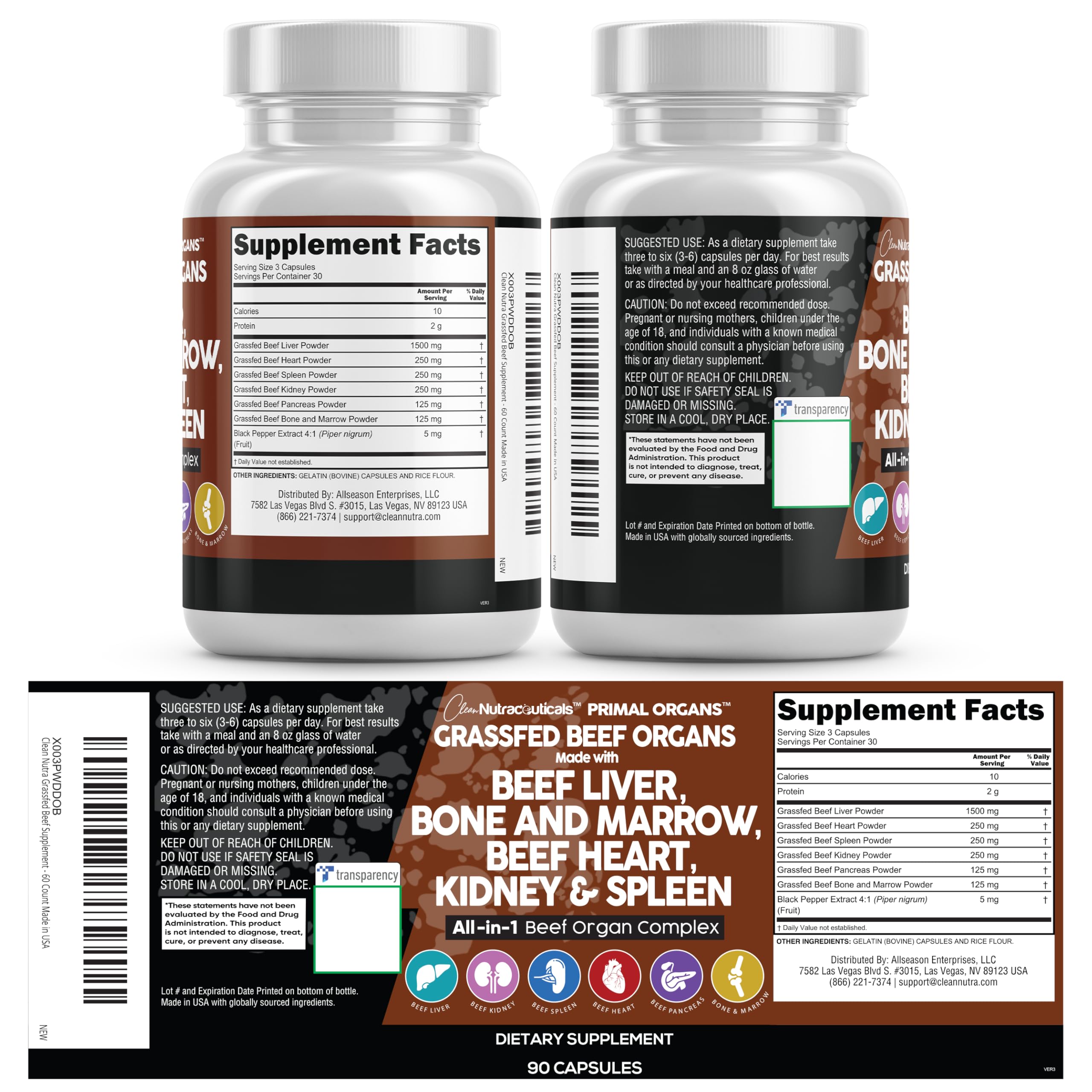Clean Nutraceuticals prise quotidienne facile, capsule unique