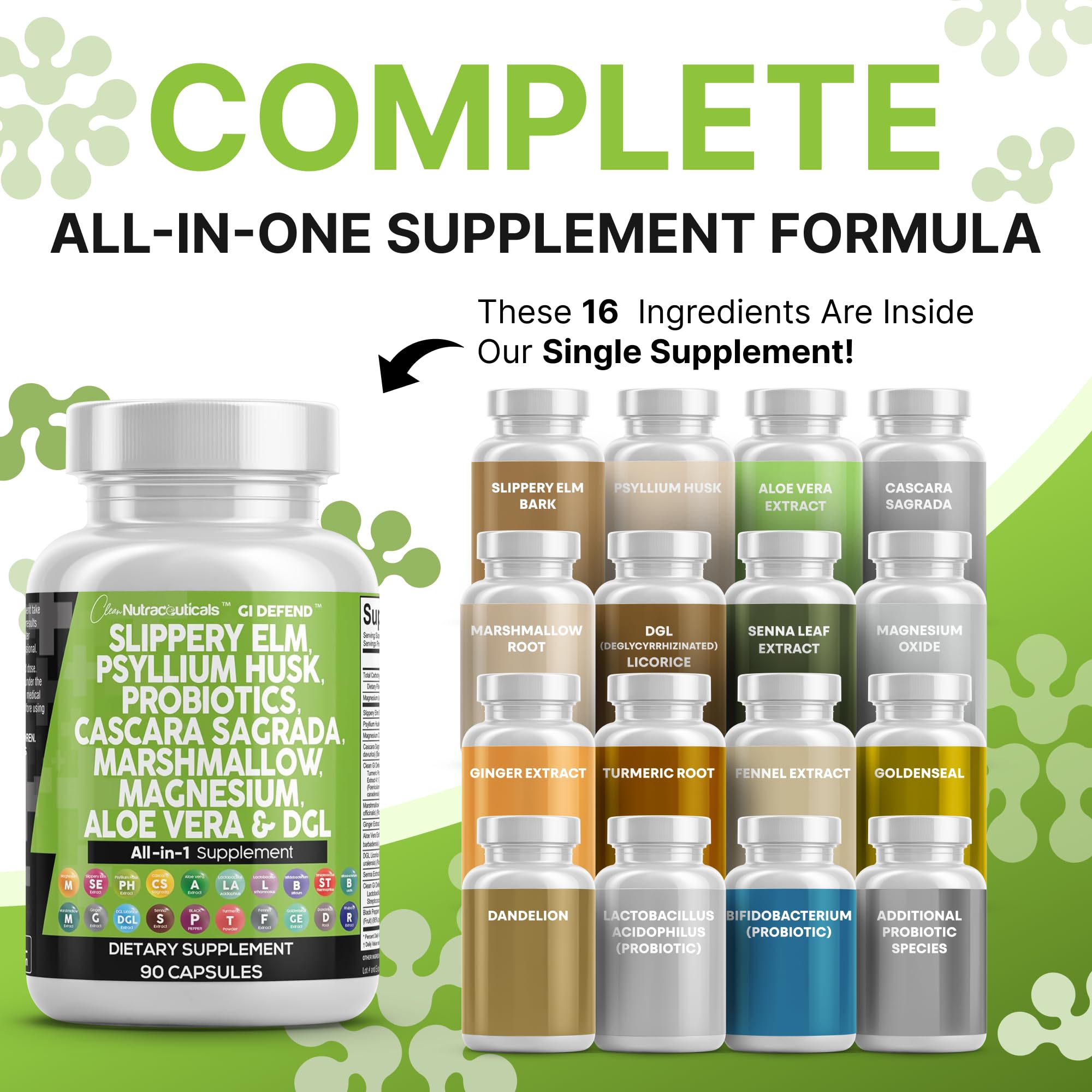Capsules probiotiques Clean Nutraceuticals avec 1 milliard CFU pour une flore intestinale équilibrée