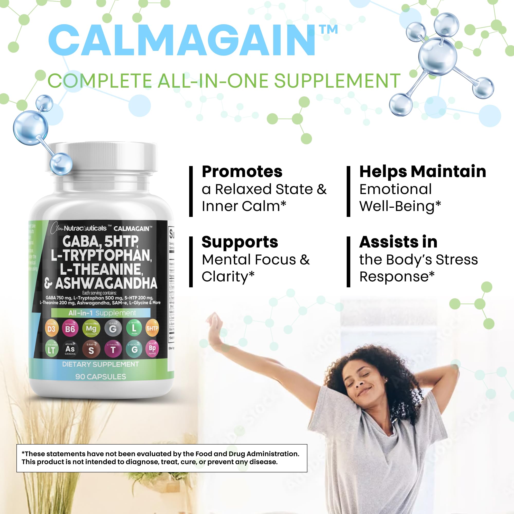 SAM-e et L-Glycine dans Clean Nutraceuticals pour relaxation.