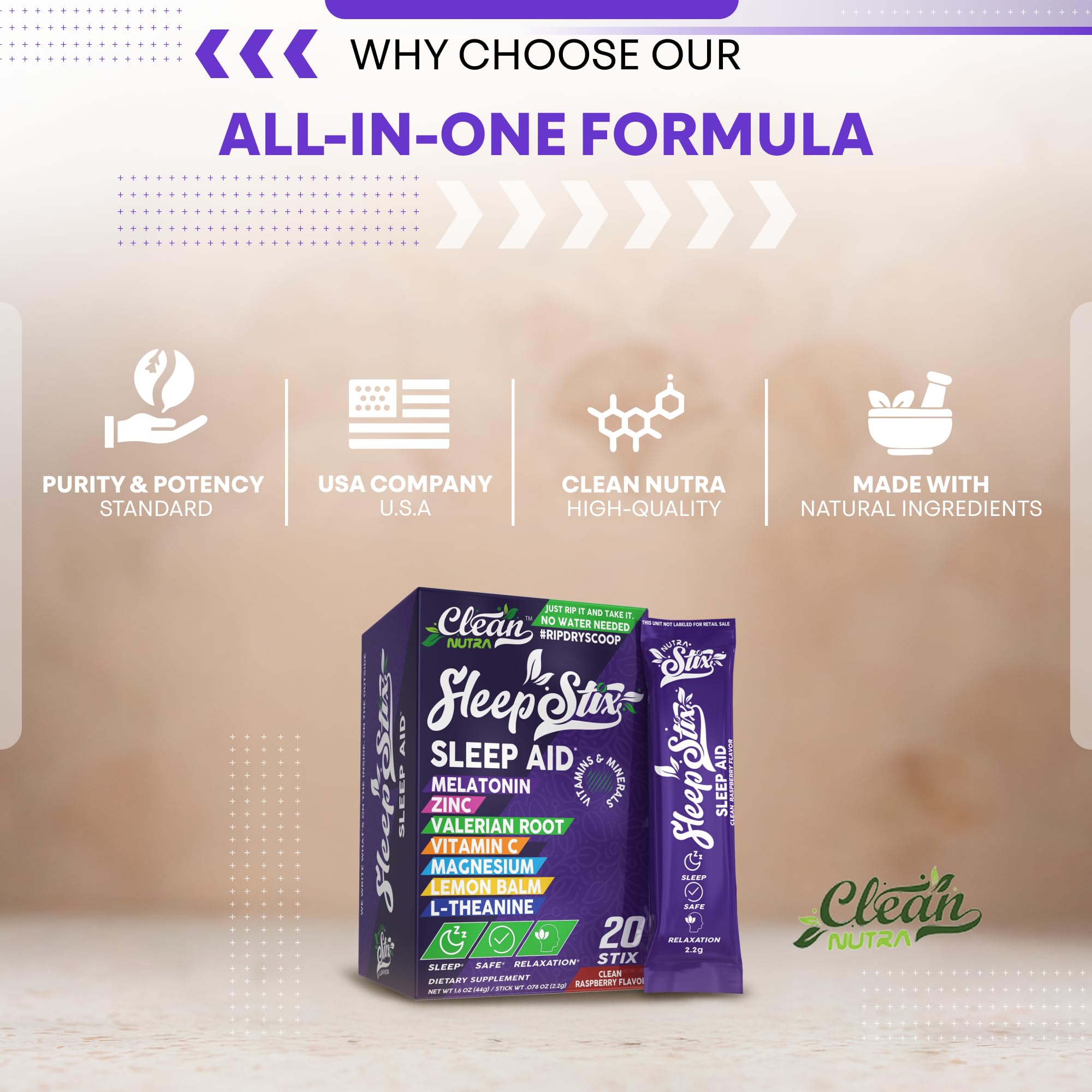 Sleep Stix 5-HTP poudre: potentiel soutien d'humeur nocturne.