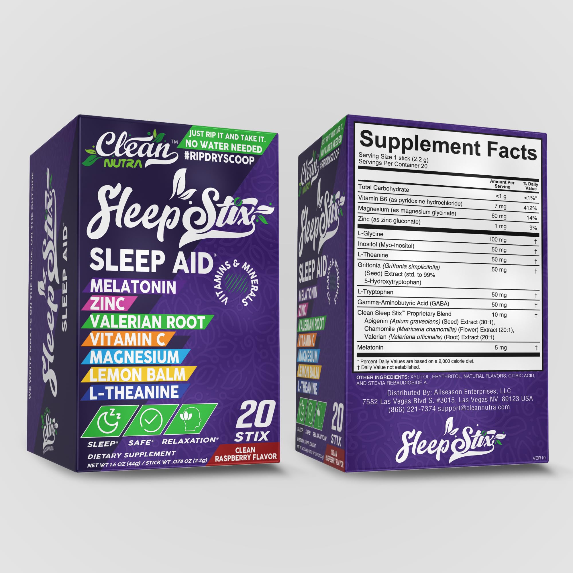 Sleep Stix GABA poudre: calme du système nerveux du soir.